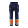 BLAKLADER 15581811 | Hi Vis trousers with stretch Hi Vis Reflective Work Trousers Men - stretch fabric