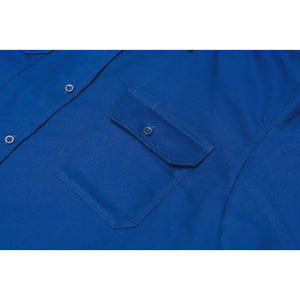 Planam Hemden Köperhemd Langarm mittelblau 37/38 mittelblau - Extra Detailbild