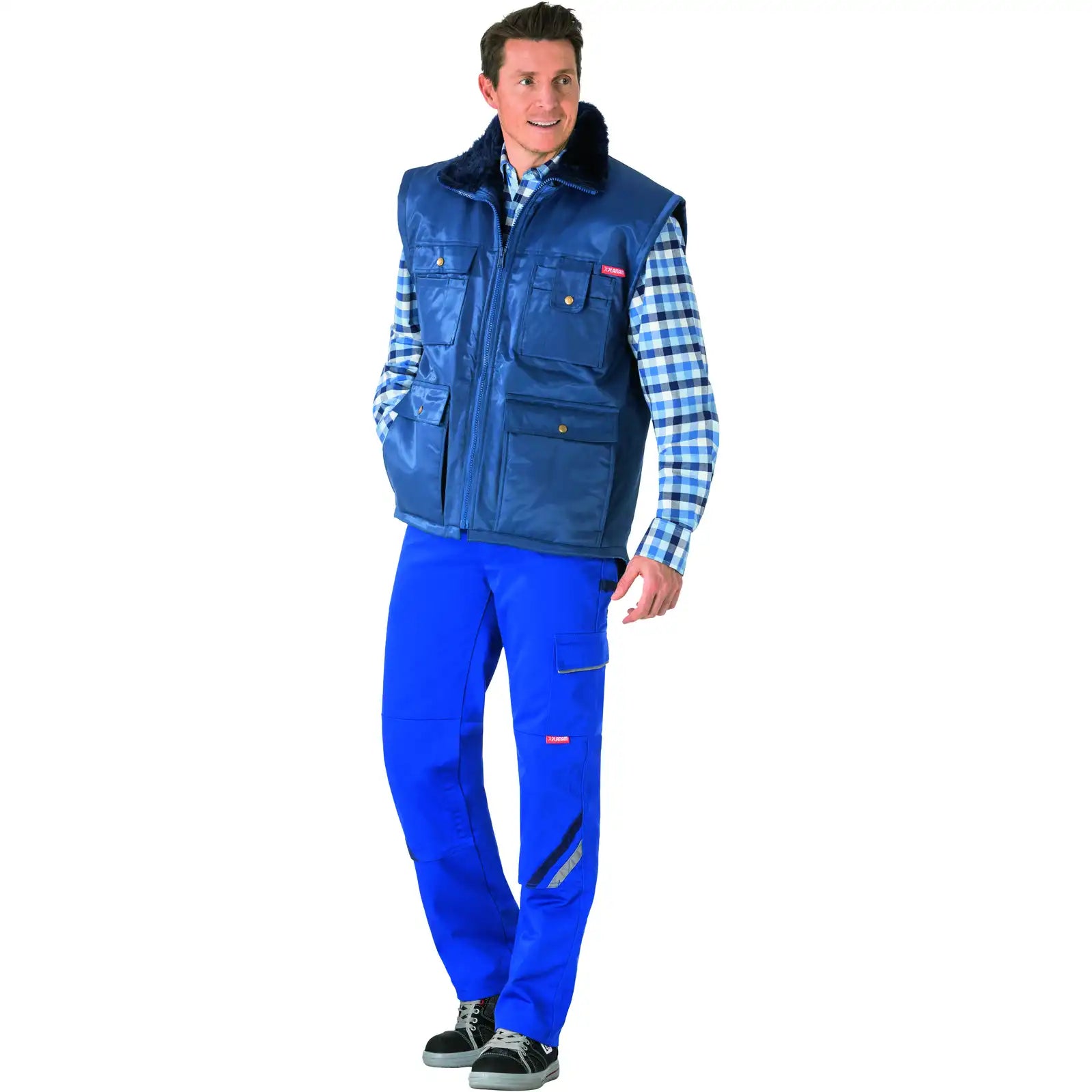 Planam Outdoor Gletscher Pilotenweste marine S marine - Produktbild mit Model