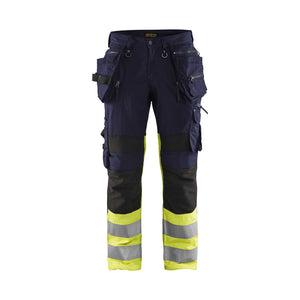 BLAKLADER 19941330 | Pantaloni alta visibilità con tessuto elasticizzato Pantaloni da lavoro riflettenti alta visibilità uomo - Tessuto Ripstop