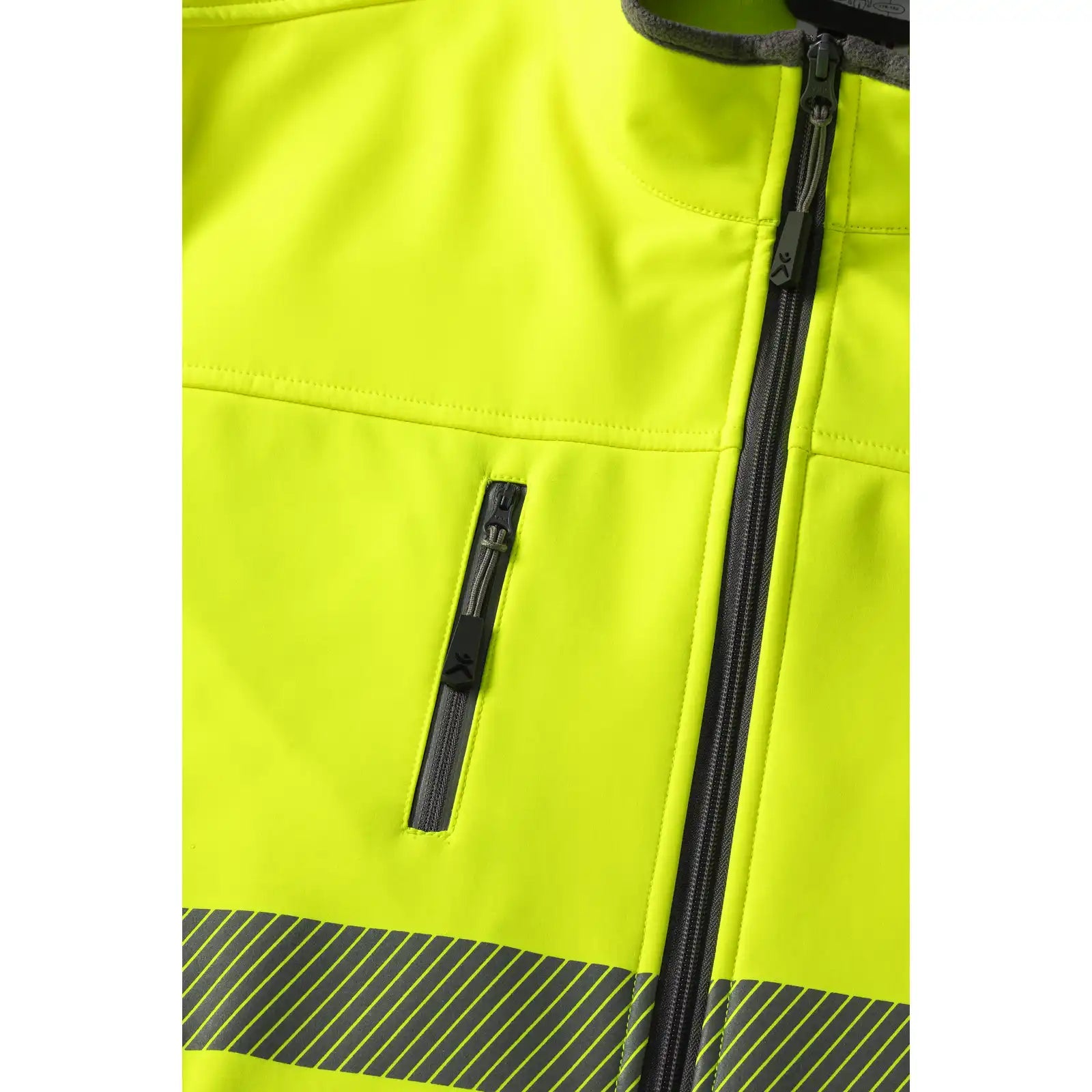 Planam Norit Warnschutz Herren Pure Softshelljacke gelb  102 gelb - Extra Detailbild