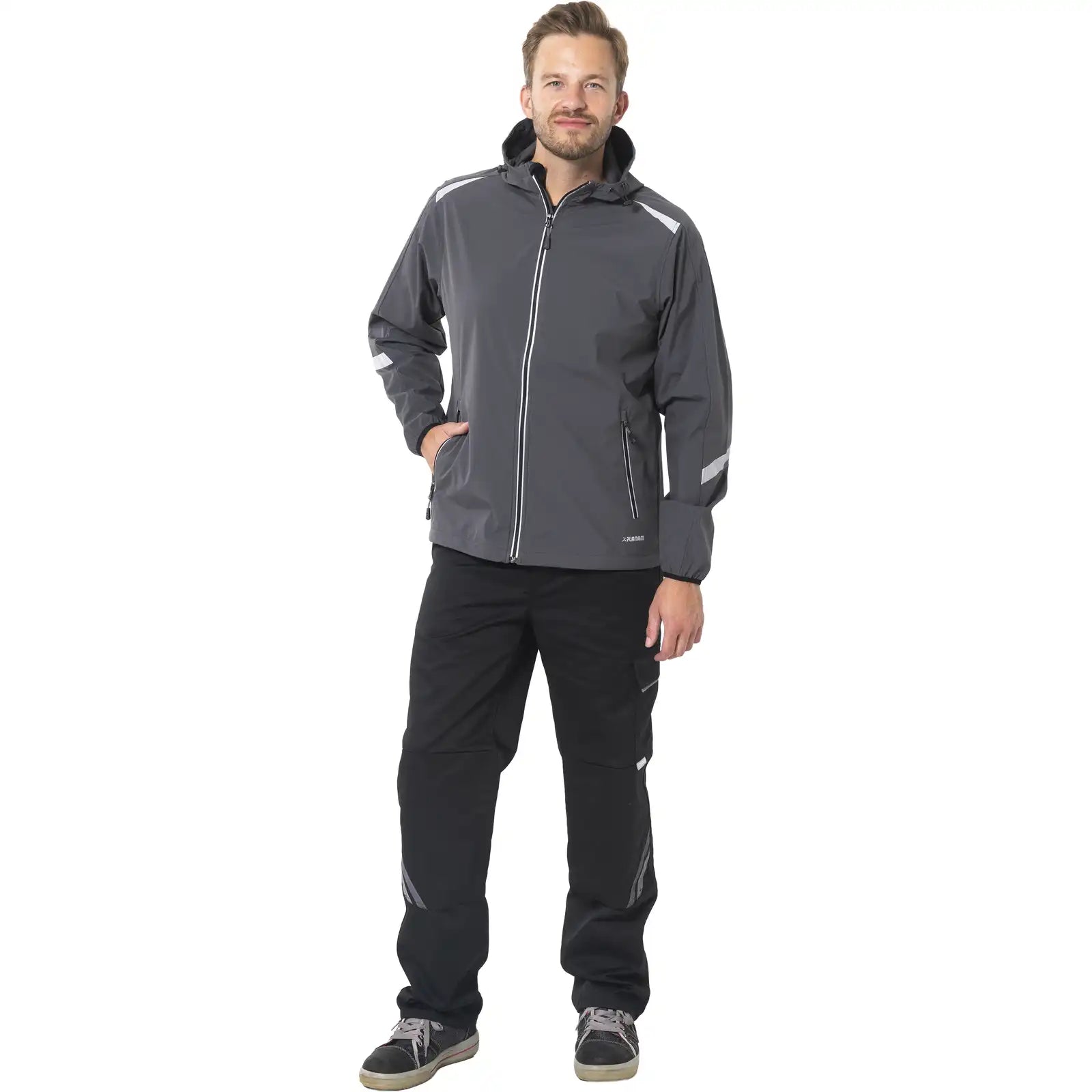 Planam Strato Jacke grau XS grau - Produktbild mit Model