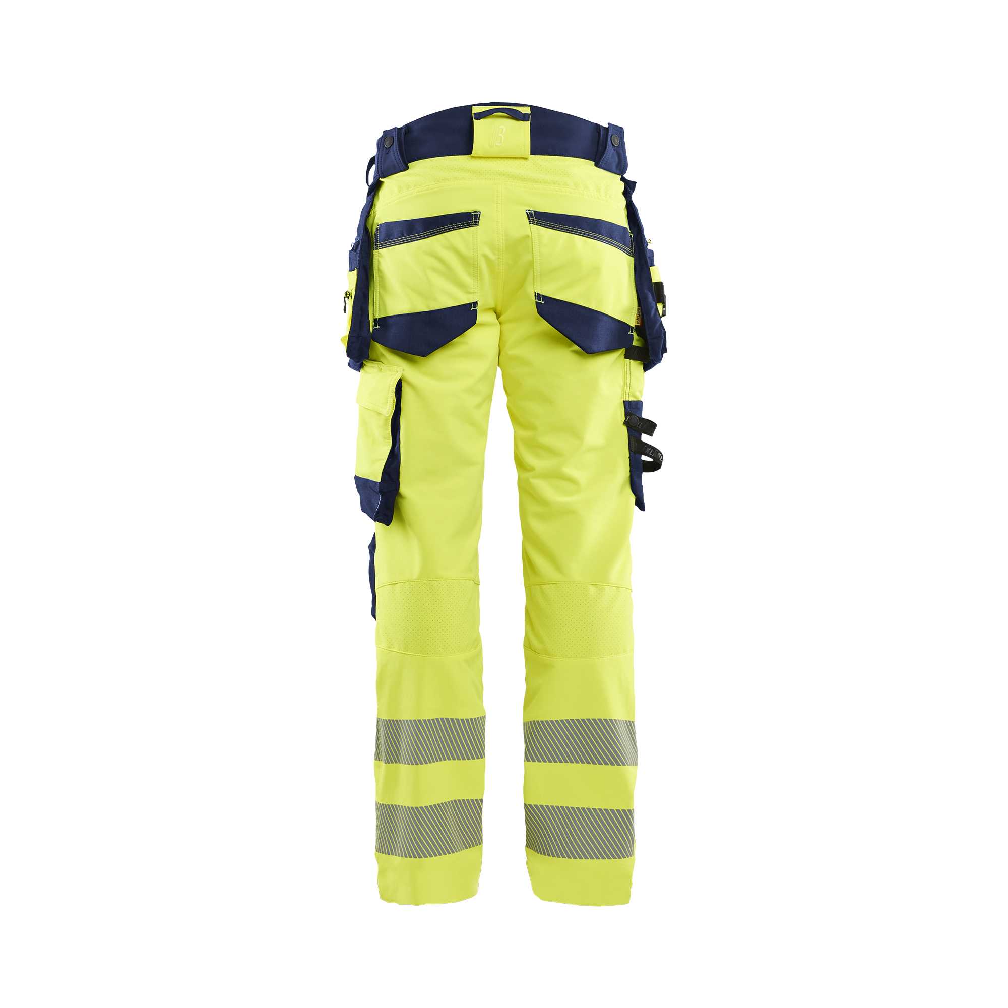 BLAKLADER 11221648 Hi Vis trousers 4 way stretch Hi Vis Reflective Work Trousers Men - double weave