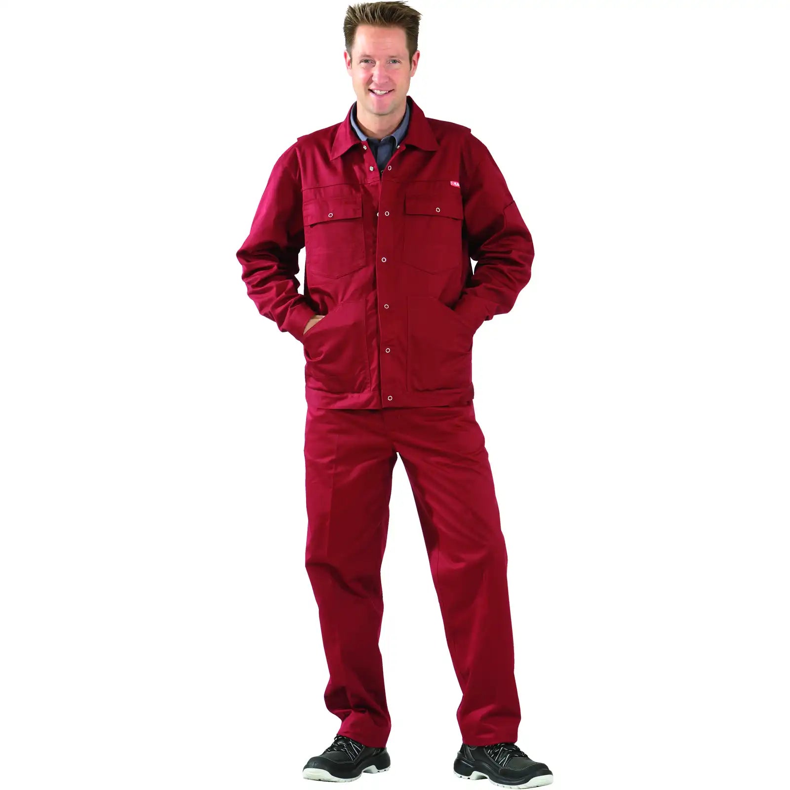 Planam MG 260 Bundjacke bordeaux 102 bordeaux - Produktbild mit Model