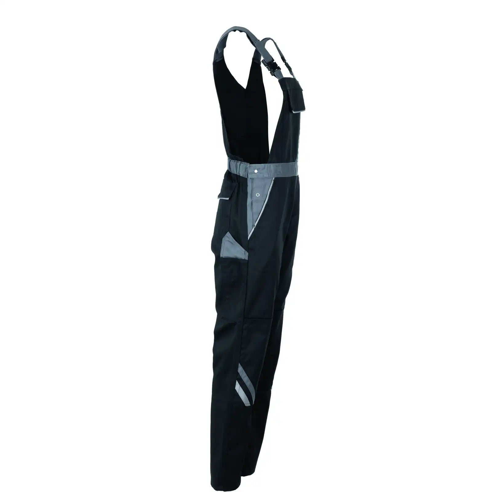 Planam Highline Damen Latzhose schwarz/schiefer/zink 34 schwarz/schiefer/zink - Produktbild ohne Model