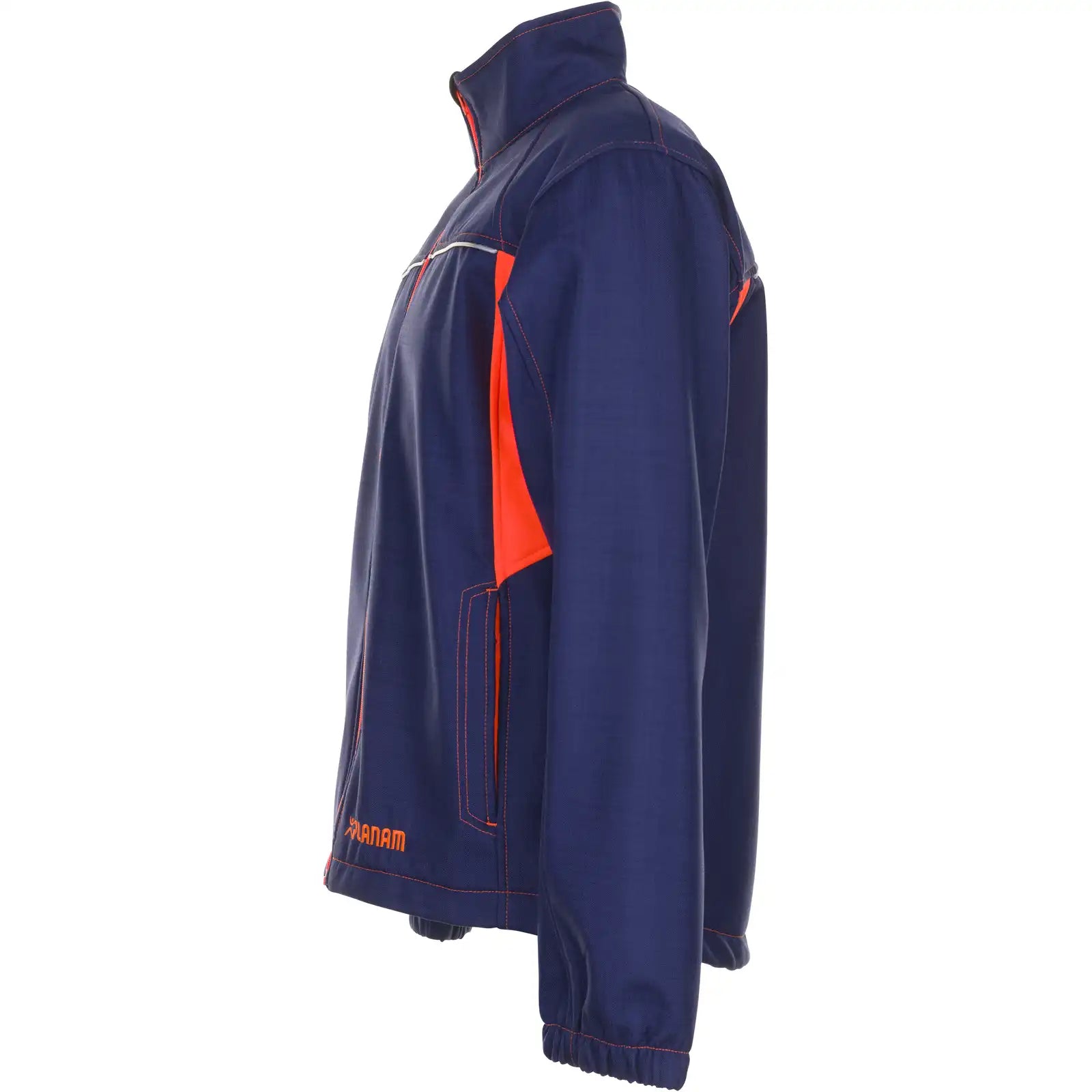 Planam Basalt Neon Softshelljacke marine/orangeL marine/orange - Produktbild ohne Model