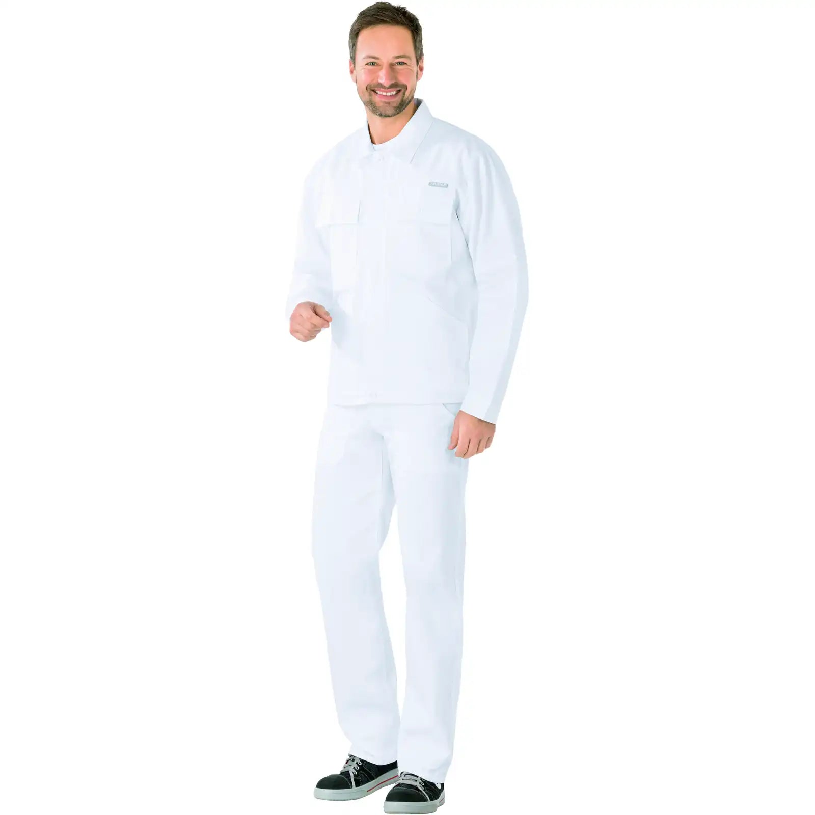 Planam BW 290 Bundjacke reinweiß 102 reinweiß - Produktbild mit Model