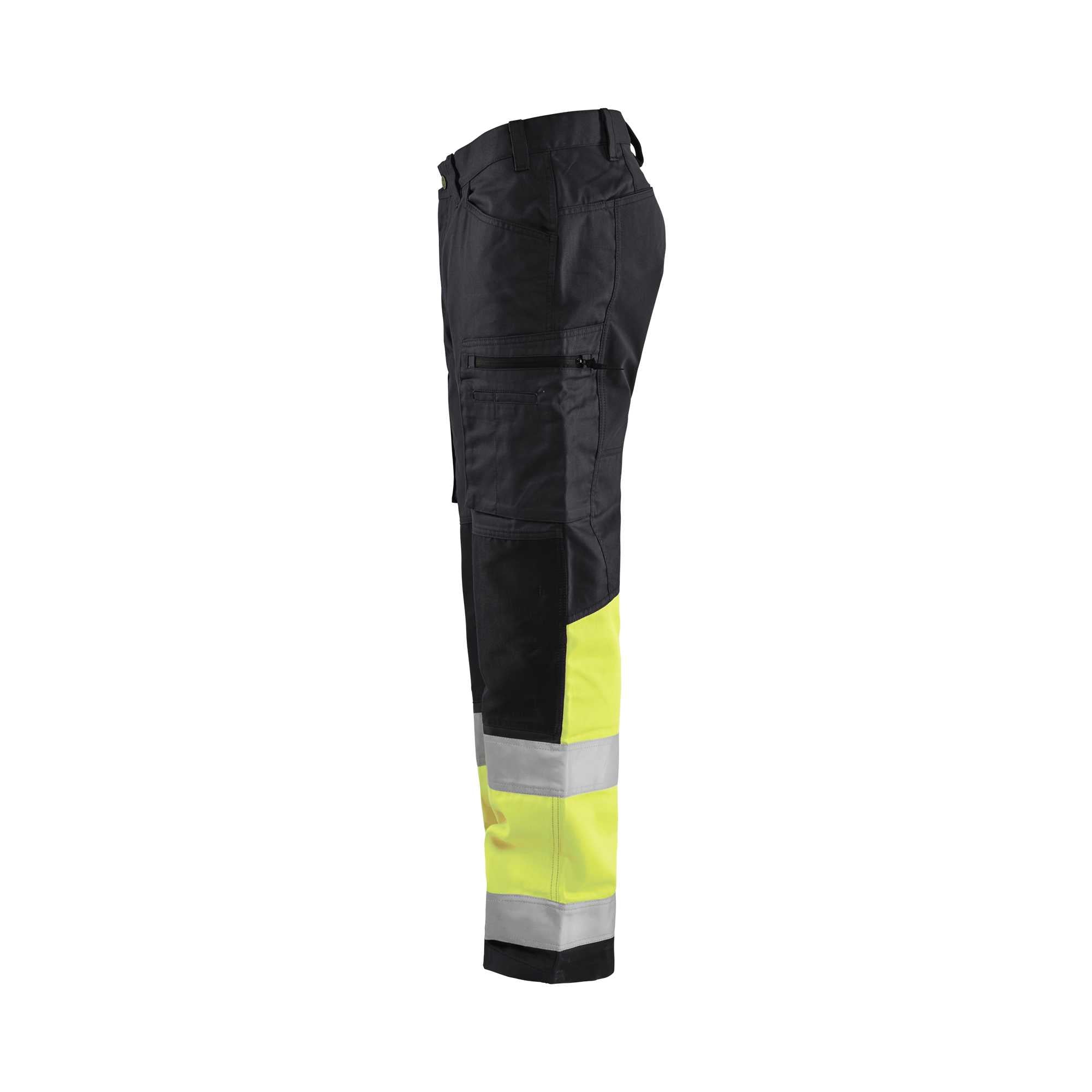 BLAKLADER 15511811 | Hi Vis Trousers with Stretch Hi Vis Reflective Work Trousers Men - 65% Polyester