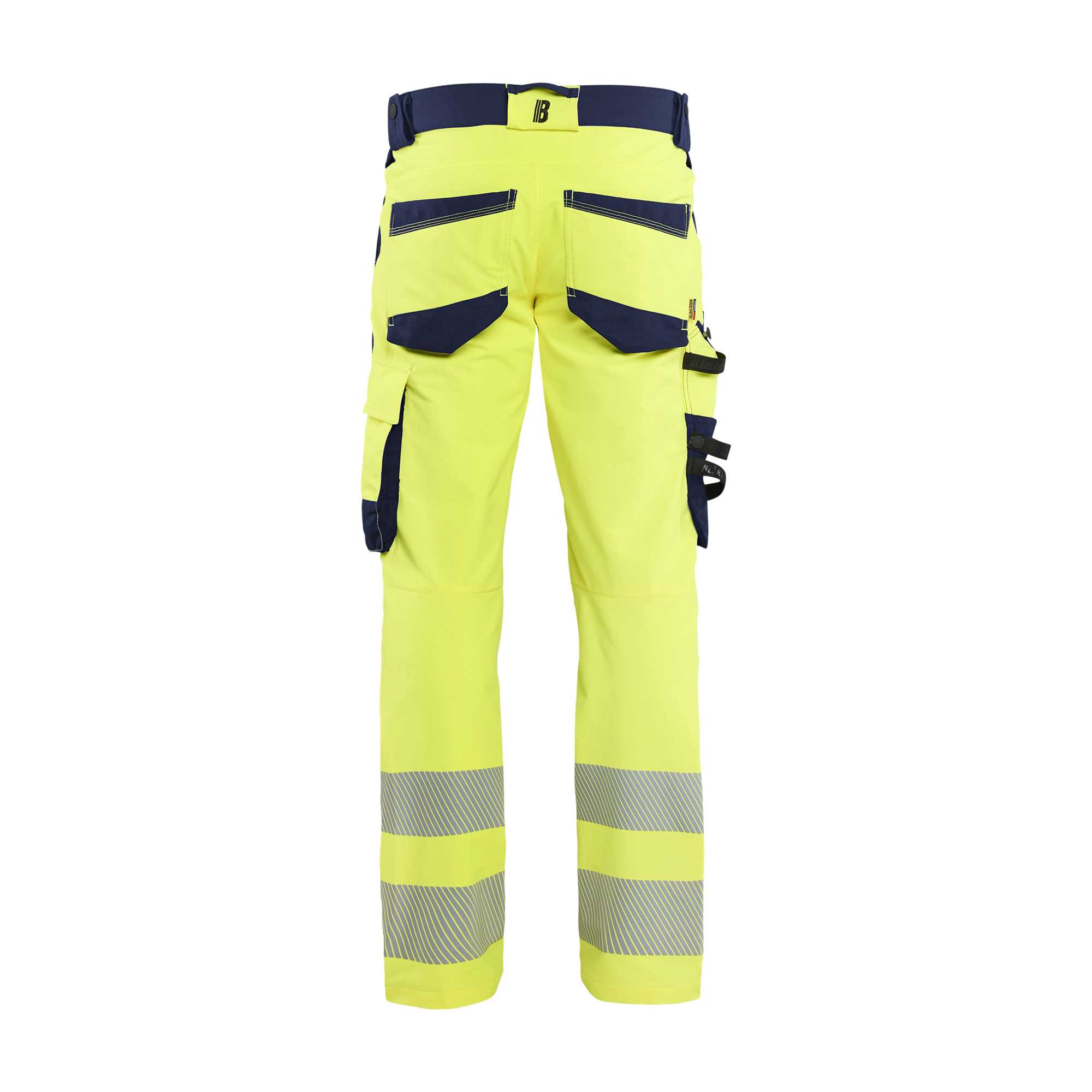 BLAKLADER 11241648 Hi Vis Trousers 4 Way Stretch Hi Vis Reflective Work Trousers Men - double weave