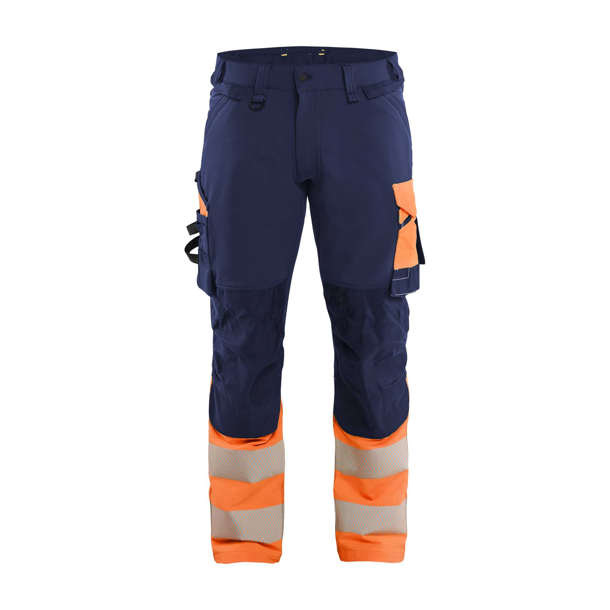 BLAKLADER 11261648 | Hi Vis Trousers 4 Way Stretch Hi Vis Reflective Work Trousers Men - double weave
