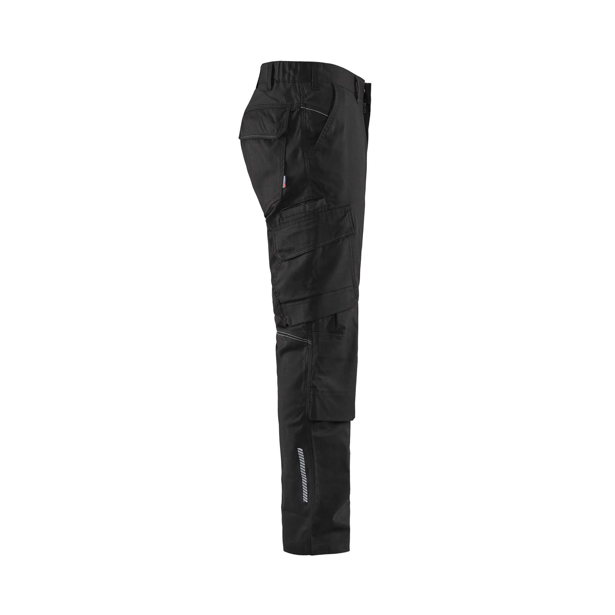 BLAKLADER 14481832 | Industry trousers stretch with knee pad pockets Hi Vis Reflective Work Trousers Men - twill fabric