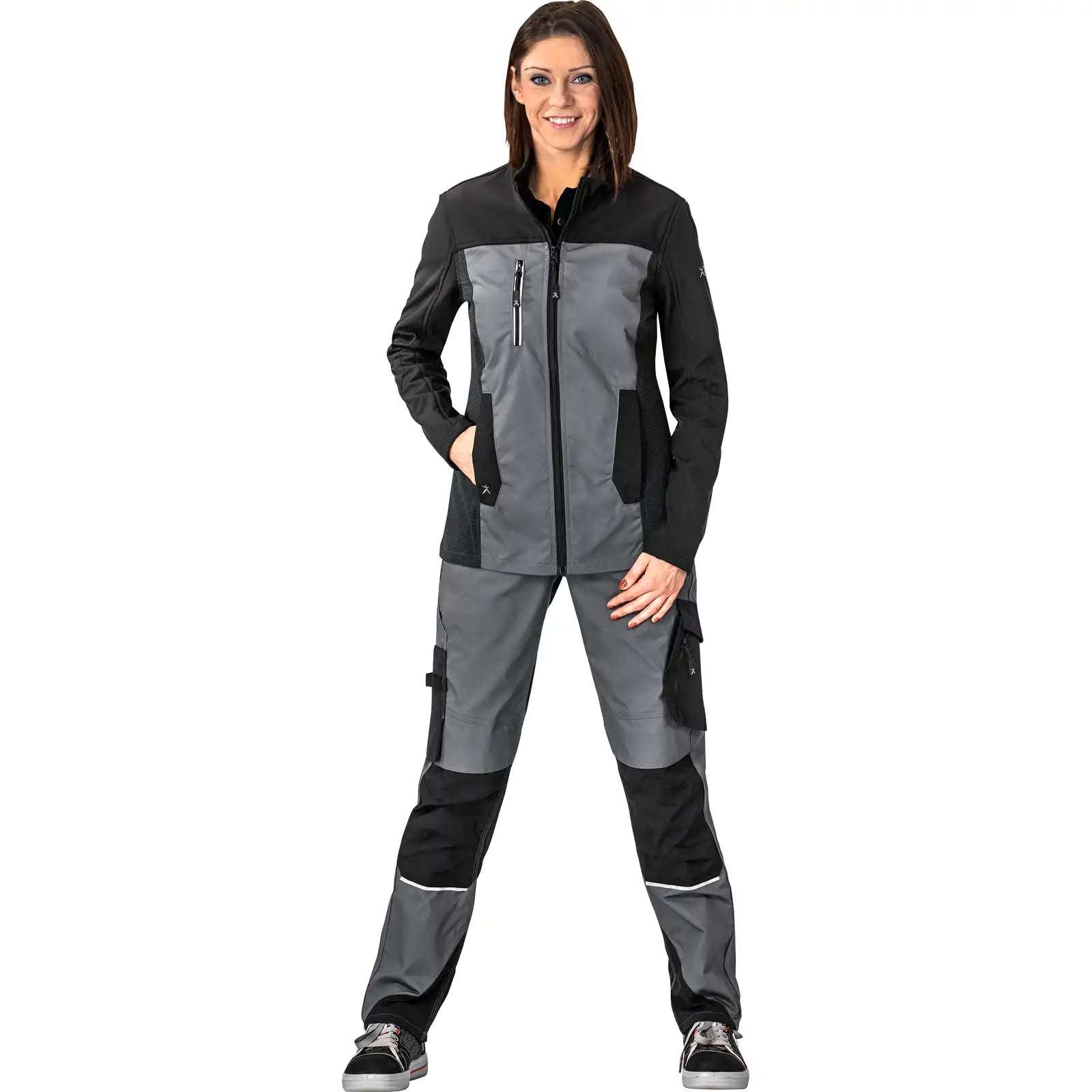Planam Norit Damen Hybridjacke schiefer/schwarz 34 schiefer/schwarz - Produktbild mit Model
