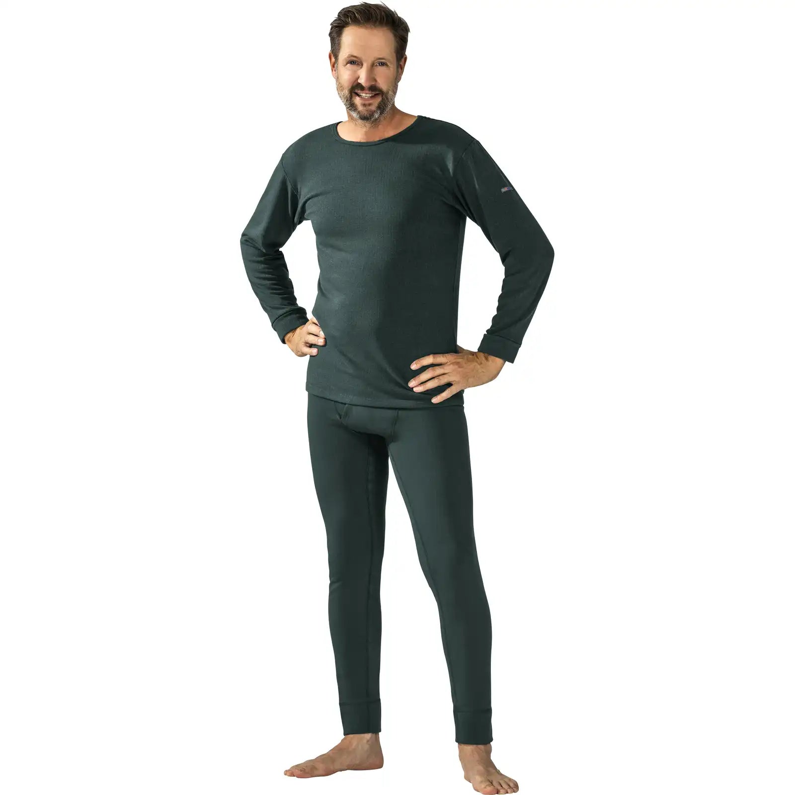 Planam Funktionsunterwäsche Shirt Langarm 275 g/m² grau S grau - Produktbild mit Model