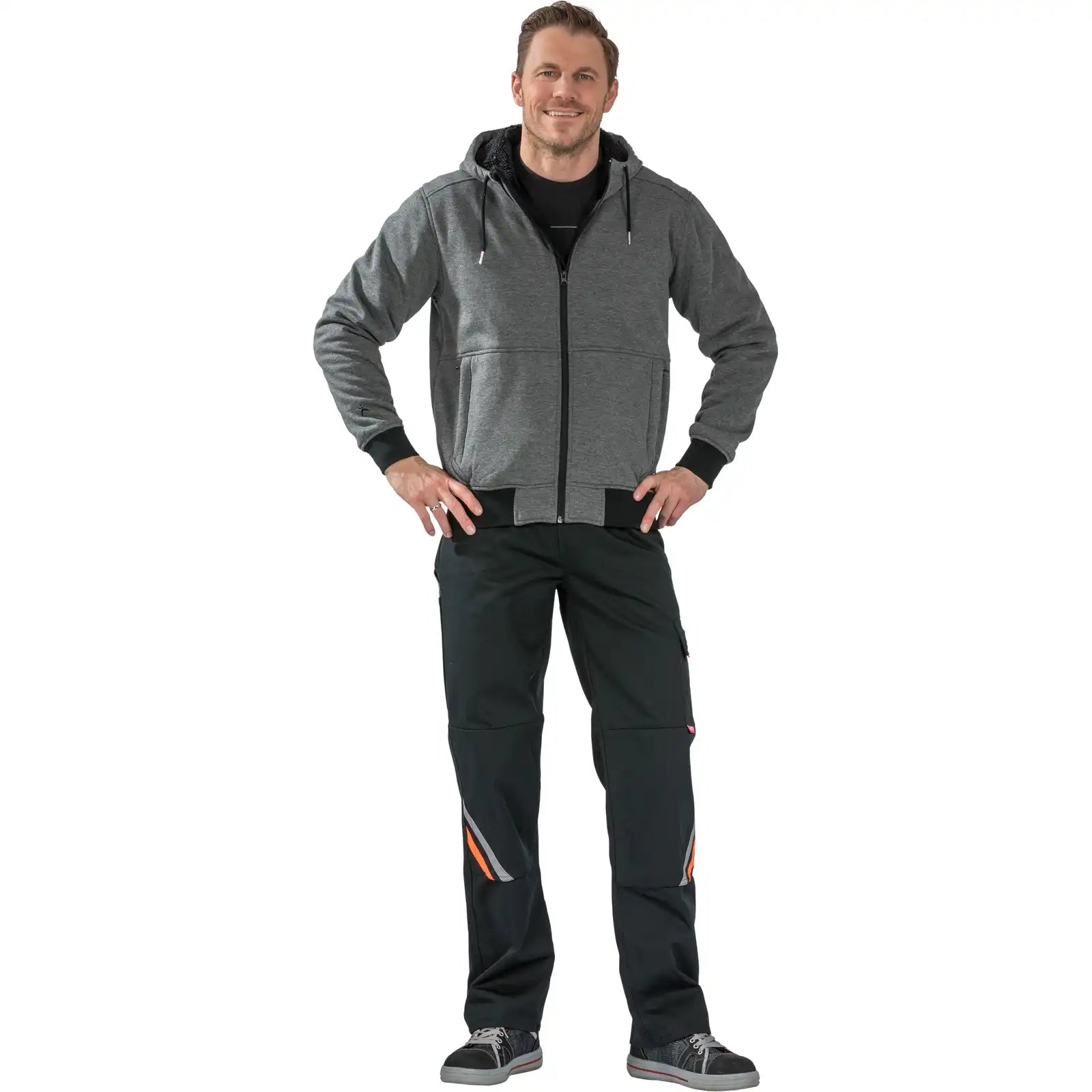 Planam Outdoor Iceland Hoodie anthrazit 4XL anthrazit - Produktbild mit Model