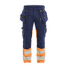 BLAKLADER 11301149 | Hi vis Trousers Stretch Hi Vis Reflective Work Trousers Men - Cordura Denim