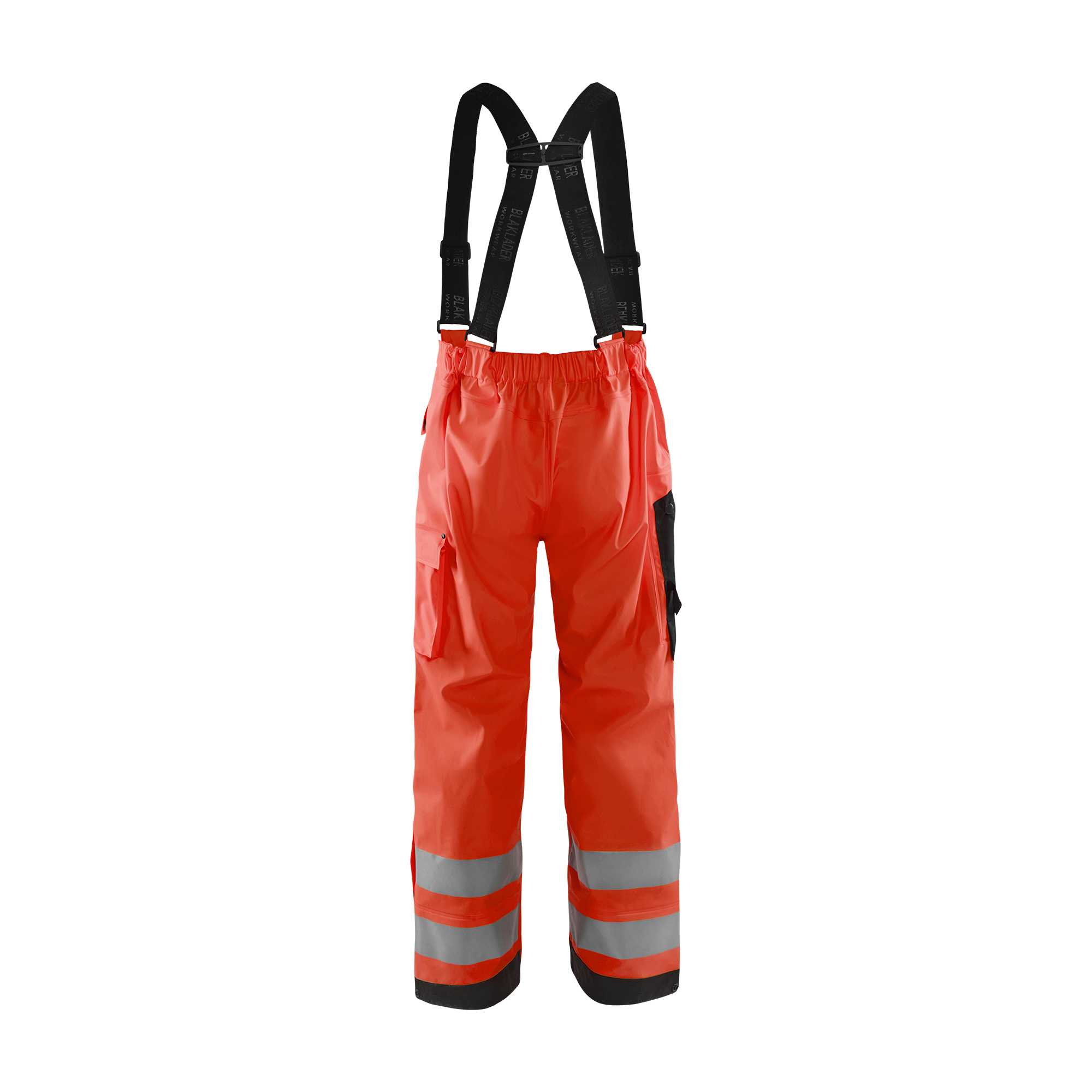 BLAKLADER 13022003 Rain Trousers Hi Vis LEVEL 2 Hi Vis Reflective Work Trousers Men - Waterproof