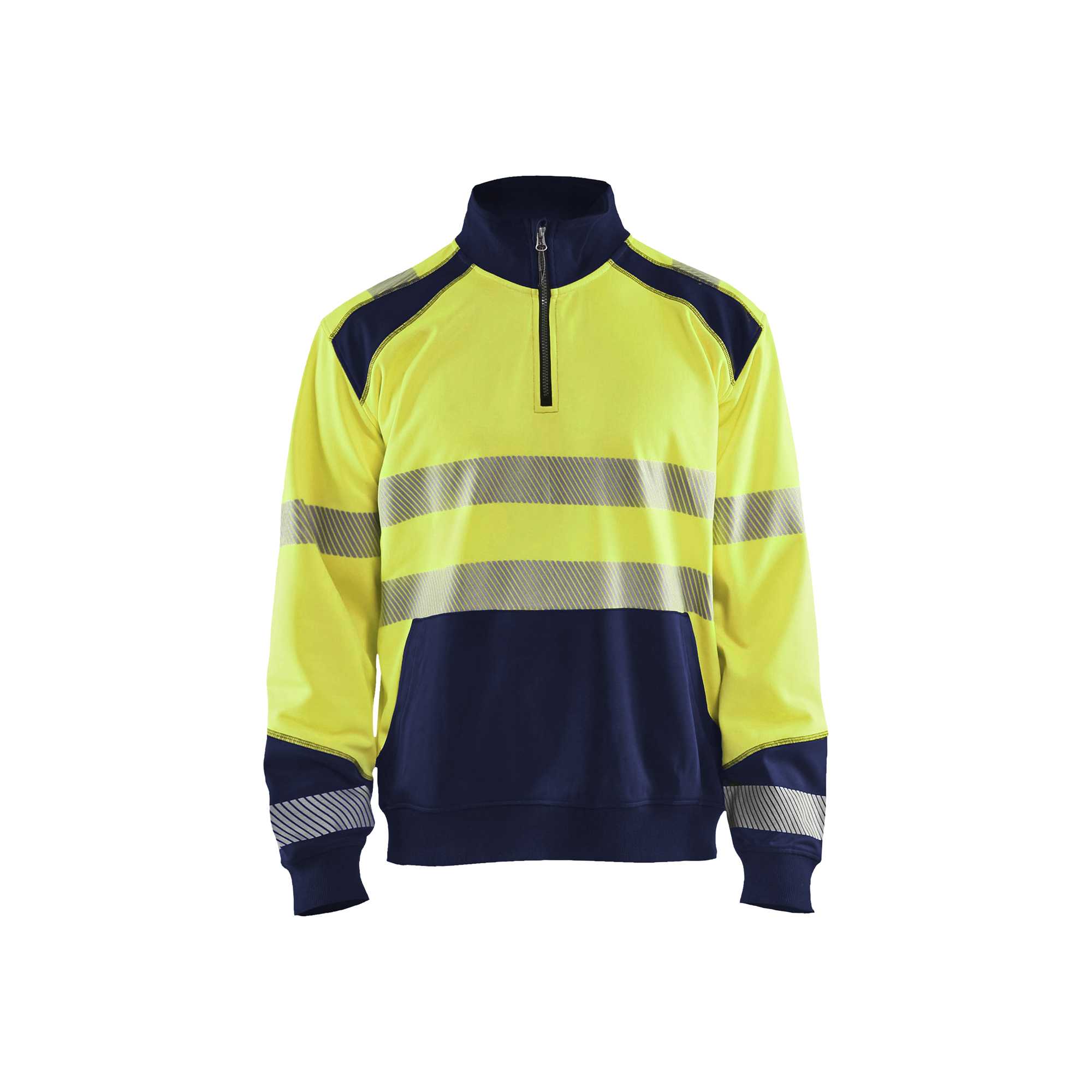 BLAKLADER 35562528 Hi Vis Reflective Half-zip Work Sweatshirt MEN - Brushed Interior