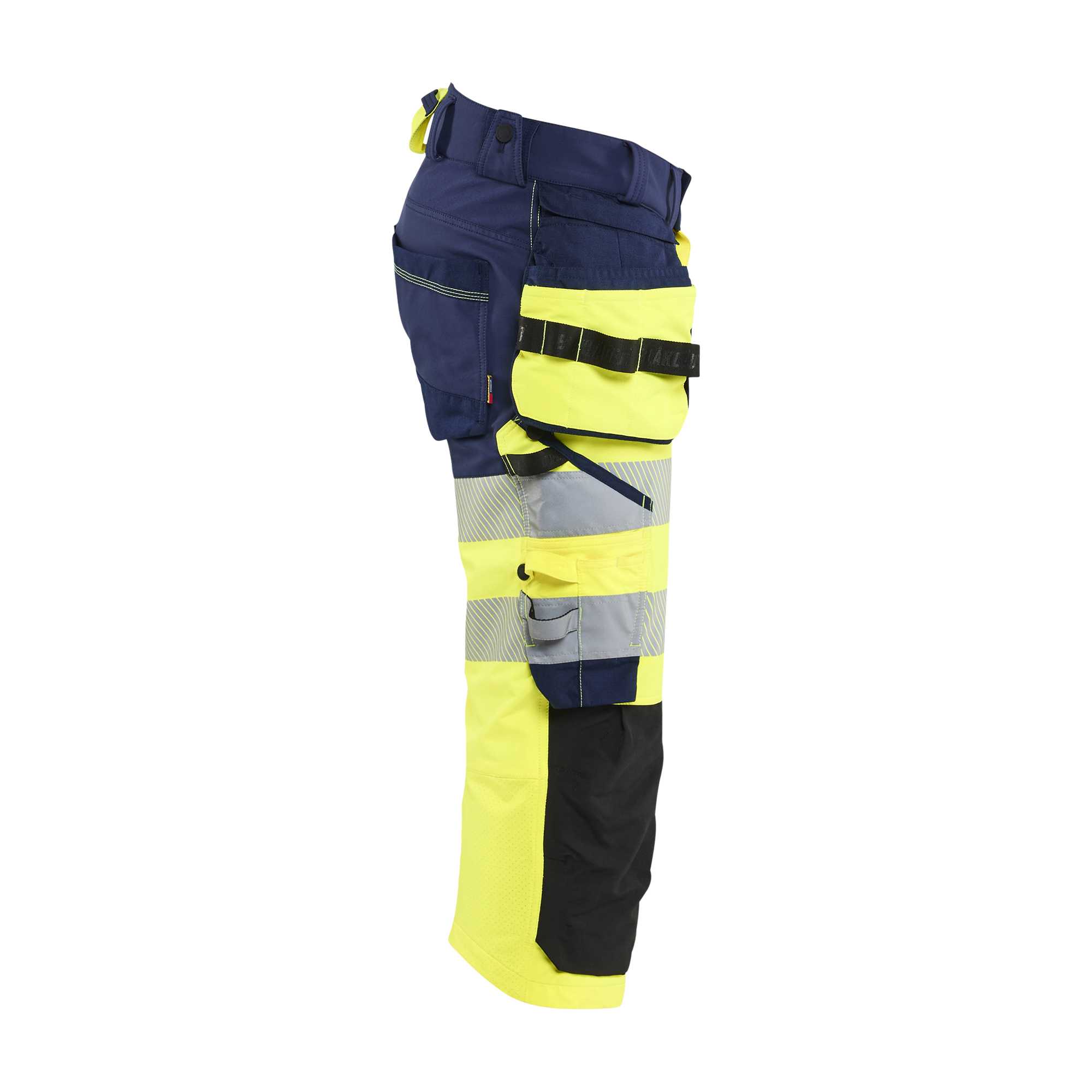BLAKLADER 11231648 HI VIS PIRATE TROUSERS 4 WAY STRETCH Hi Vis Reflective Work Pirate Bermuda Men - double weave