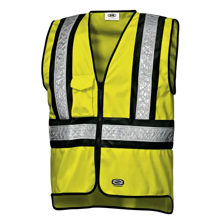 SIR SAFETY FALCO Hi Vis Reflective Work Waistcoat MEN - Zipper Closure