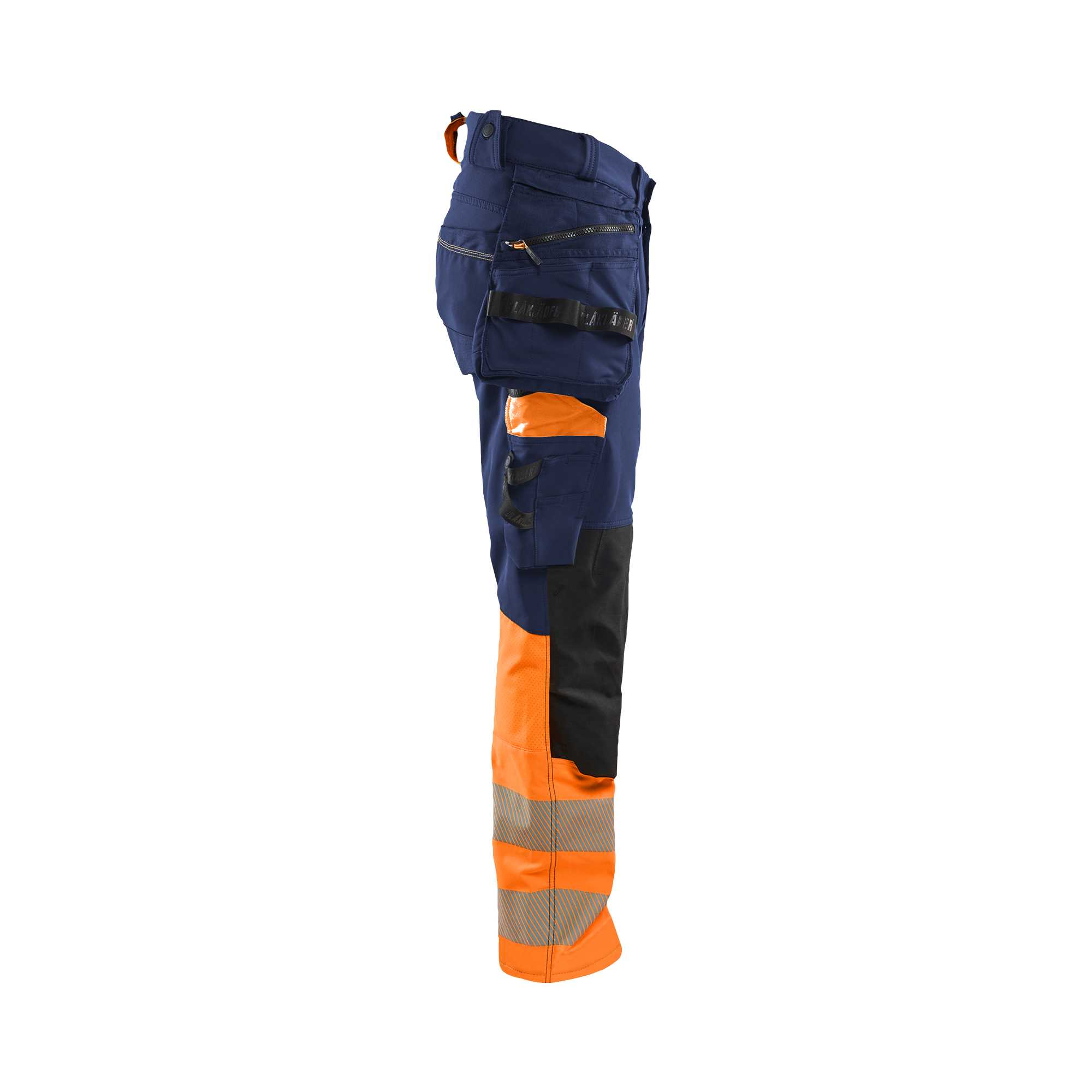 BLAKLADER 11251648 Hi Vis Trousers 4 Way Stretch Hi Vis Reflective Work Trousers Men - Double Weave