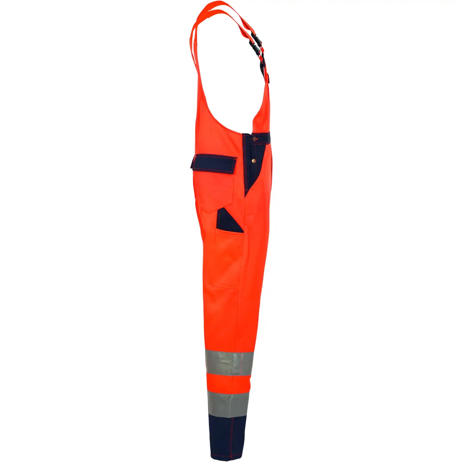 Planam Warnschutz Latzhose orange/marine 102 orange/marine - Produktbild ohne Model