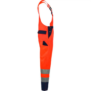 Planam Warnschutz Latzhose orange/marine 102 orange/marine - Produktbild ohne Model