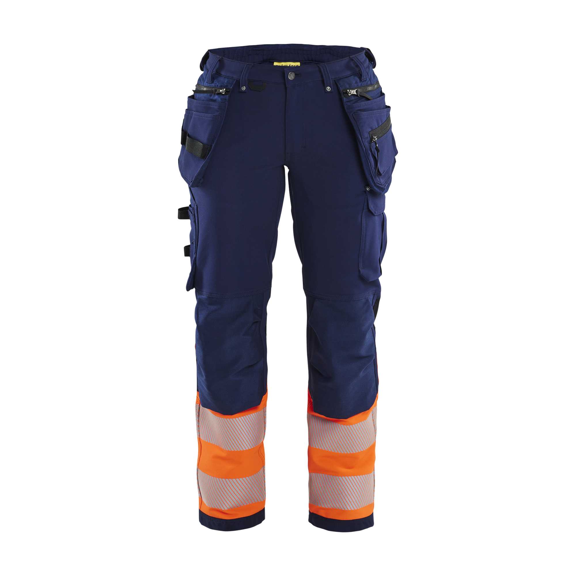 BLAKLADER 71931642 | Women's hi vis trouser with 4 way stretch Hi Vis Reflective Work Trousers Women - Water Repellent