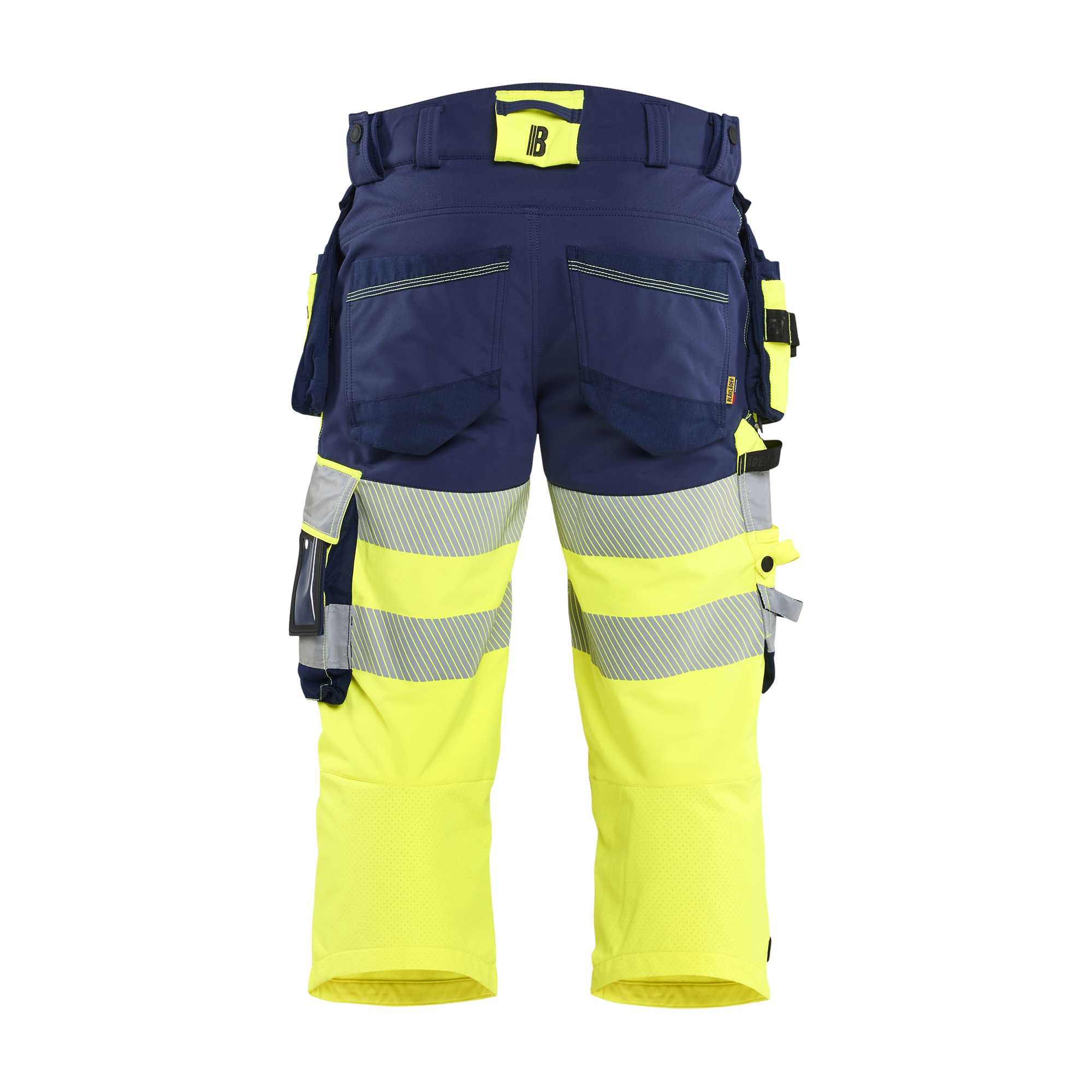 BLAKLADER 11231648 HI VIS PIRATE TROUSERS 4 WAY STRETCH Hi Vis Reflective Work Pirate Bermuda Men - double weave