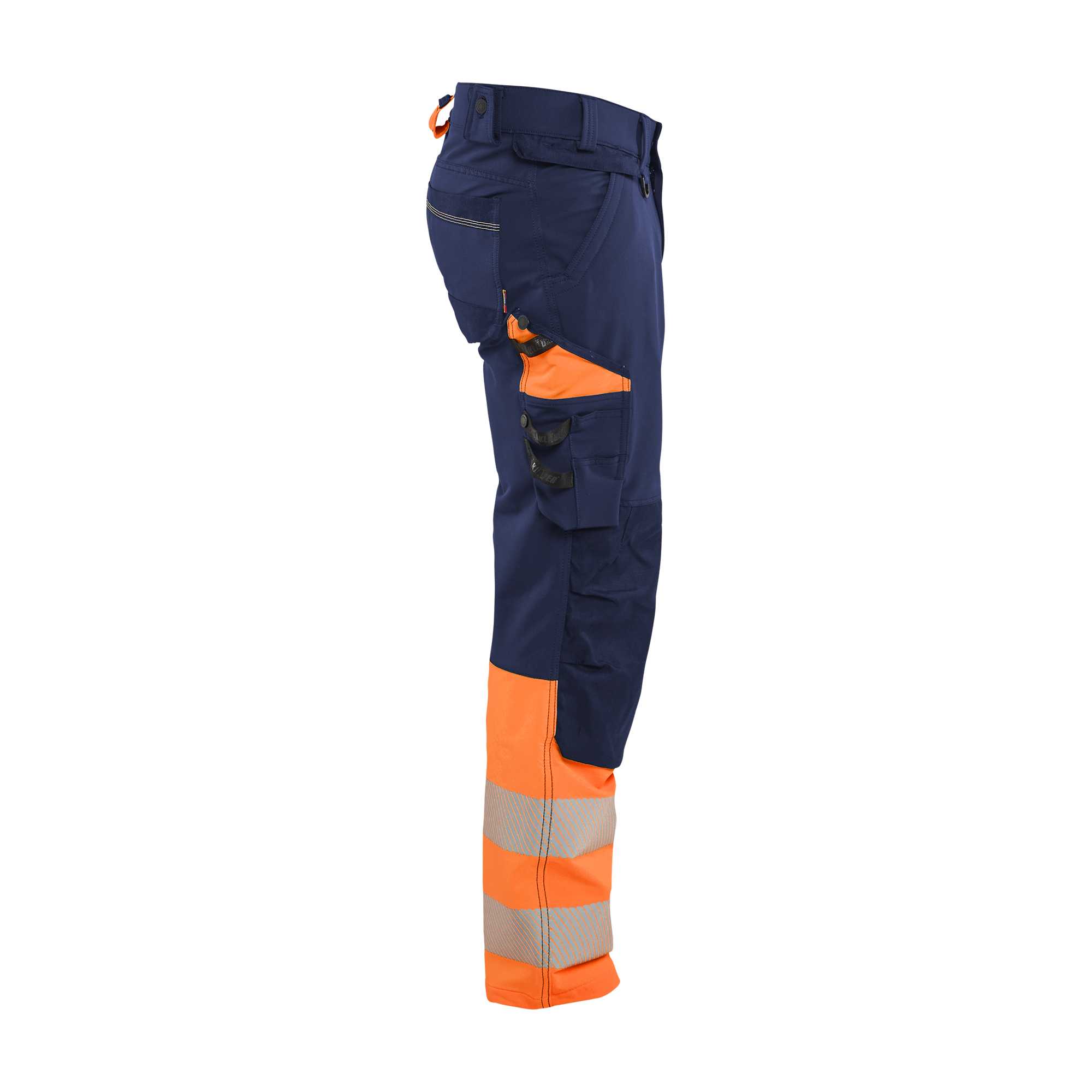BLAKLADER 11261648 | Hi Vis Trousers 4 Way Stretch Hi Vis Reflective Work Trousers Men - double weave