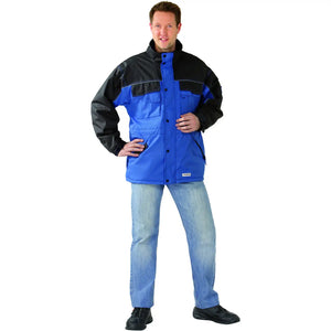 Planam Outdoor Dust Parka royalblau/schwarz S royalblau/schwarz - Produktbild mit Model