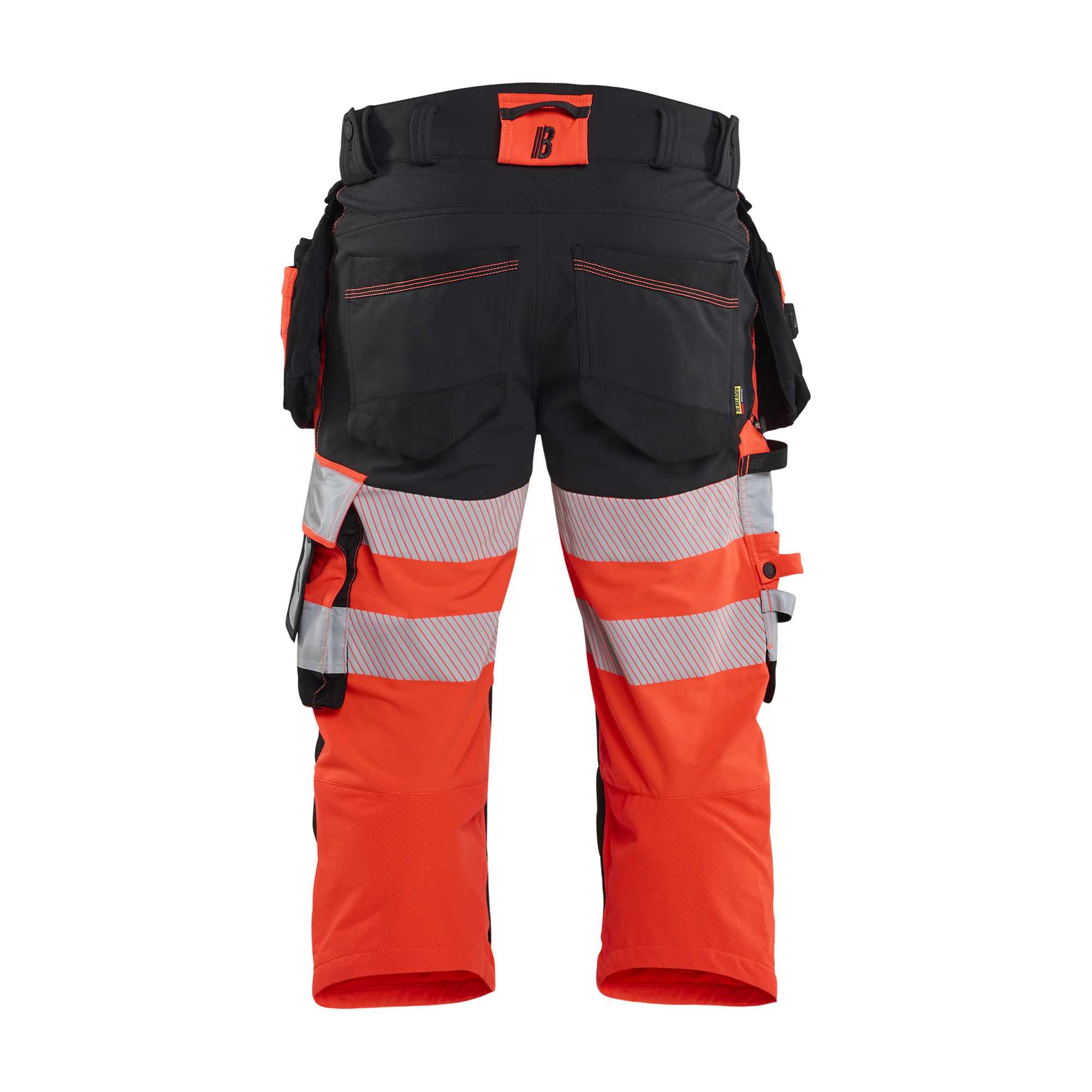 BLAKLADER 11231648 HI VIS PIRATE TROUSERS 4 WAY STRETCH Hi Vis Reflective Work Pirate Bermuda Men - double weave