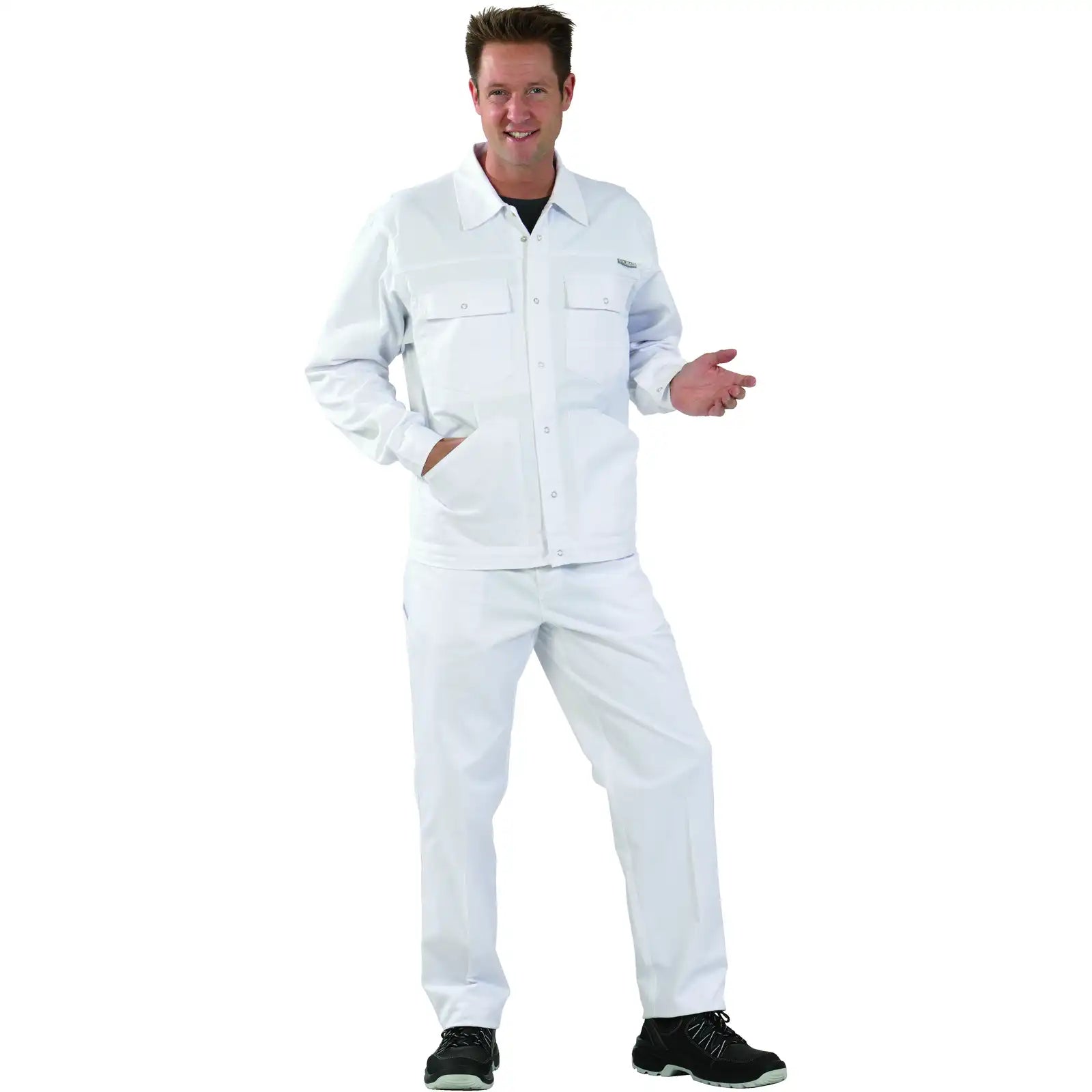 Planam MG 260 Bundjacke weiß 102 reinweiß - Produktbild mit Model