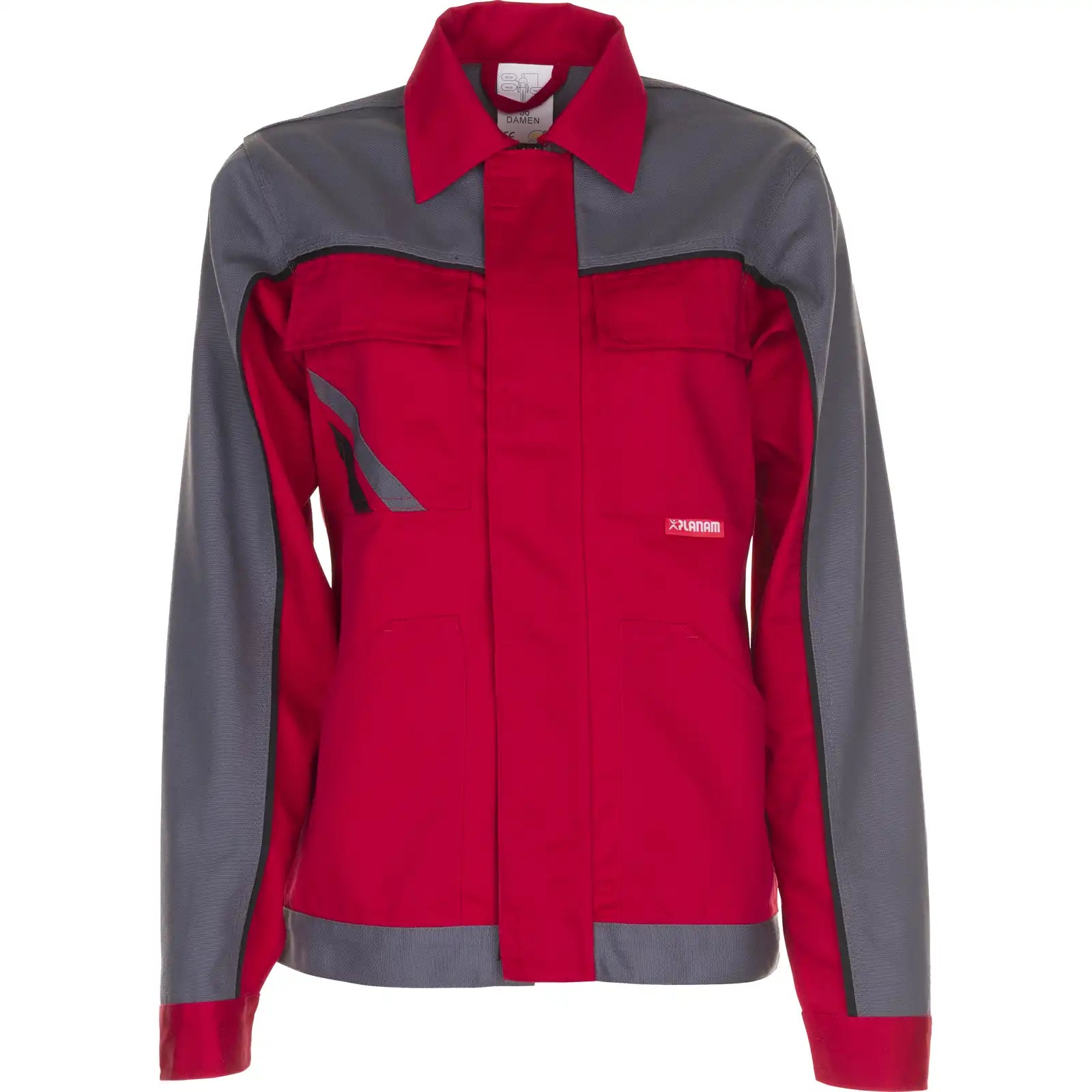 Planam Highline Damen Bundjacke rot/schiefer 34 rot/schiefer/schwarz - Vorschaubild