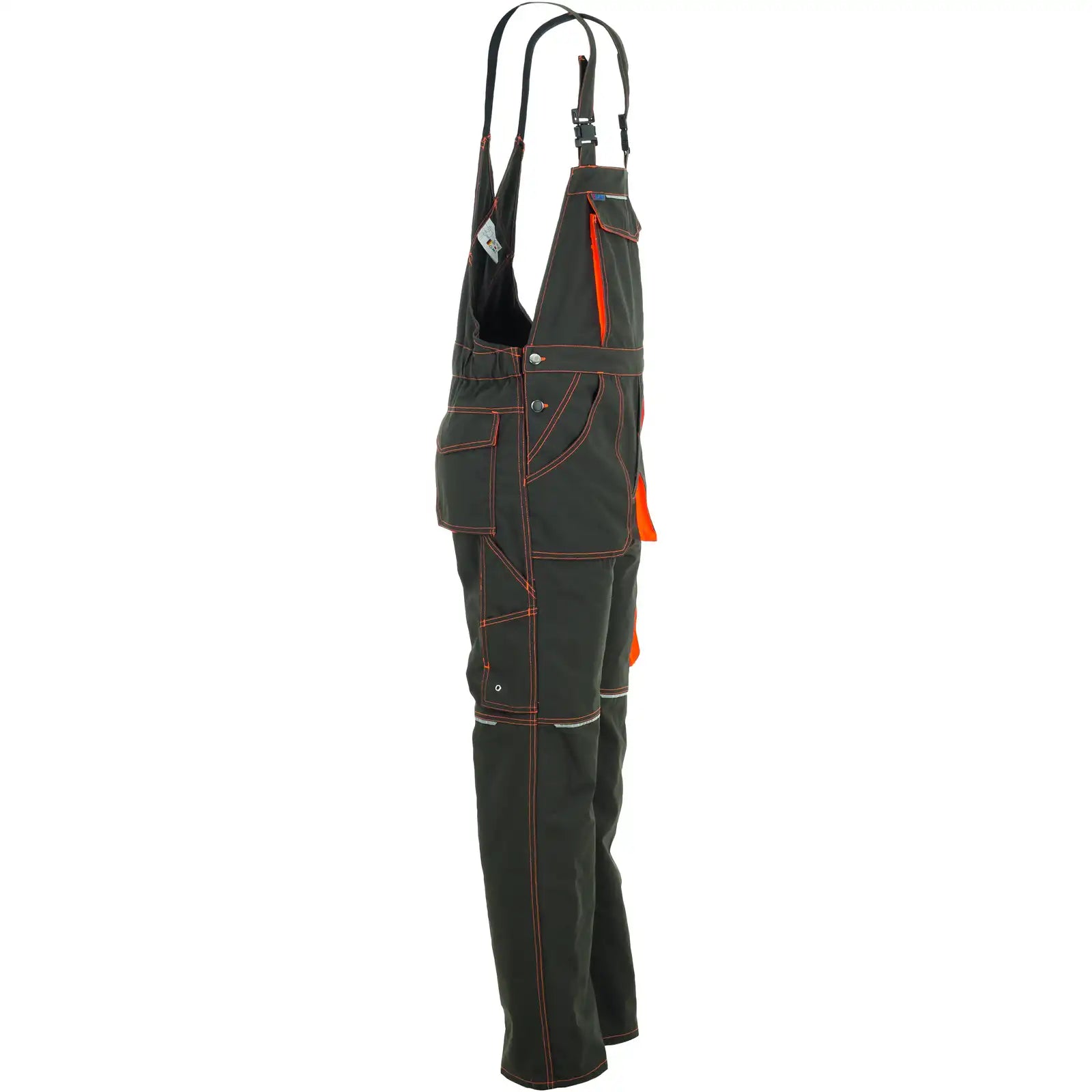 Planam Basalt Neon Latzhose oliv/orange 102 oliv/orange - Produktbild ohne Model