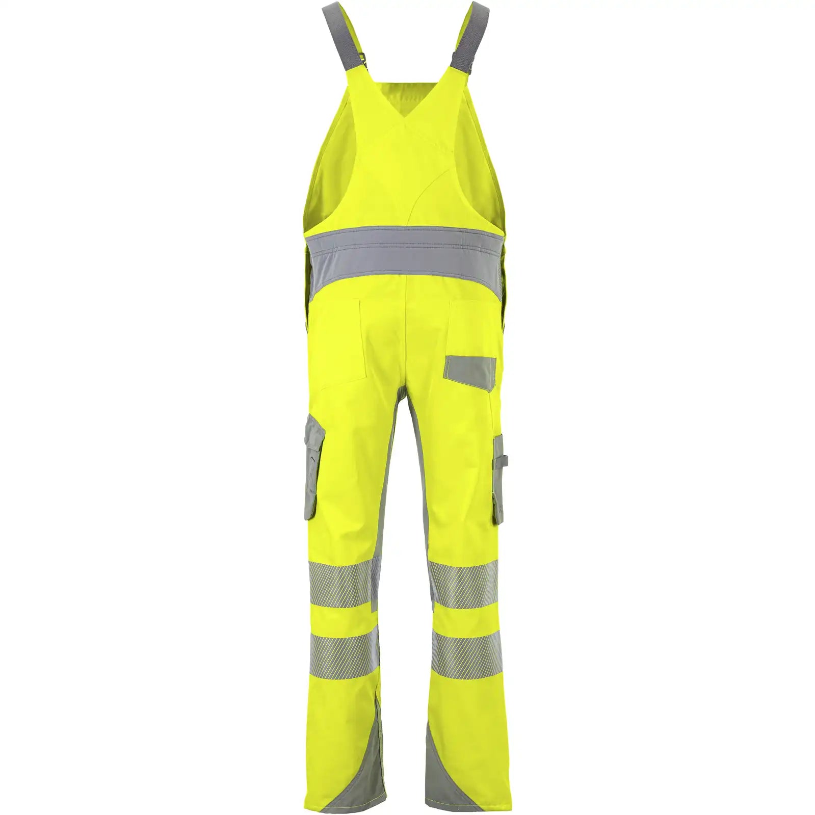 Planam Norit Warnschutz Herren Latzhose gelb/zink  102 gelb/zink - Produktbild ohne Model