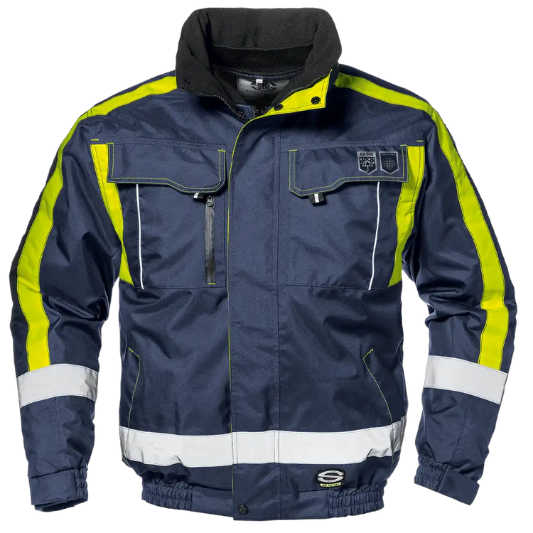 CONTENDER JACKET Workjacket - Hi-Vis Inserts - Waterproof Polyester - Windproof Flap - Image 1