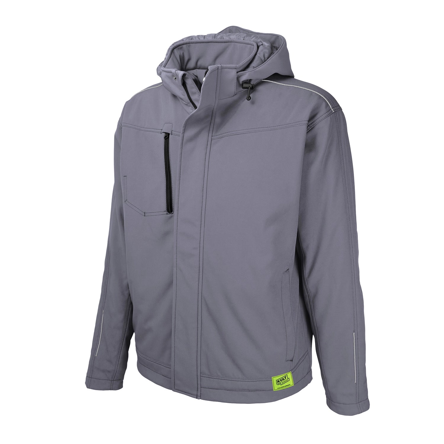 TMG Kult Worker Softshell winter jacket light grey - KW-230055_Winterjacke_mittelgrau_halbvorne_1920x1920