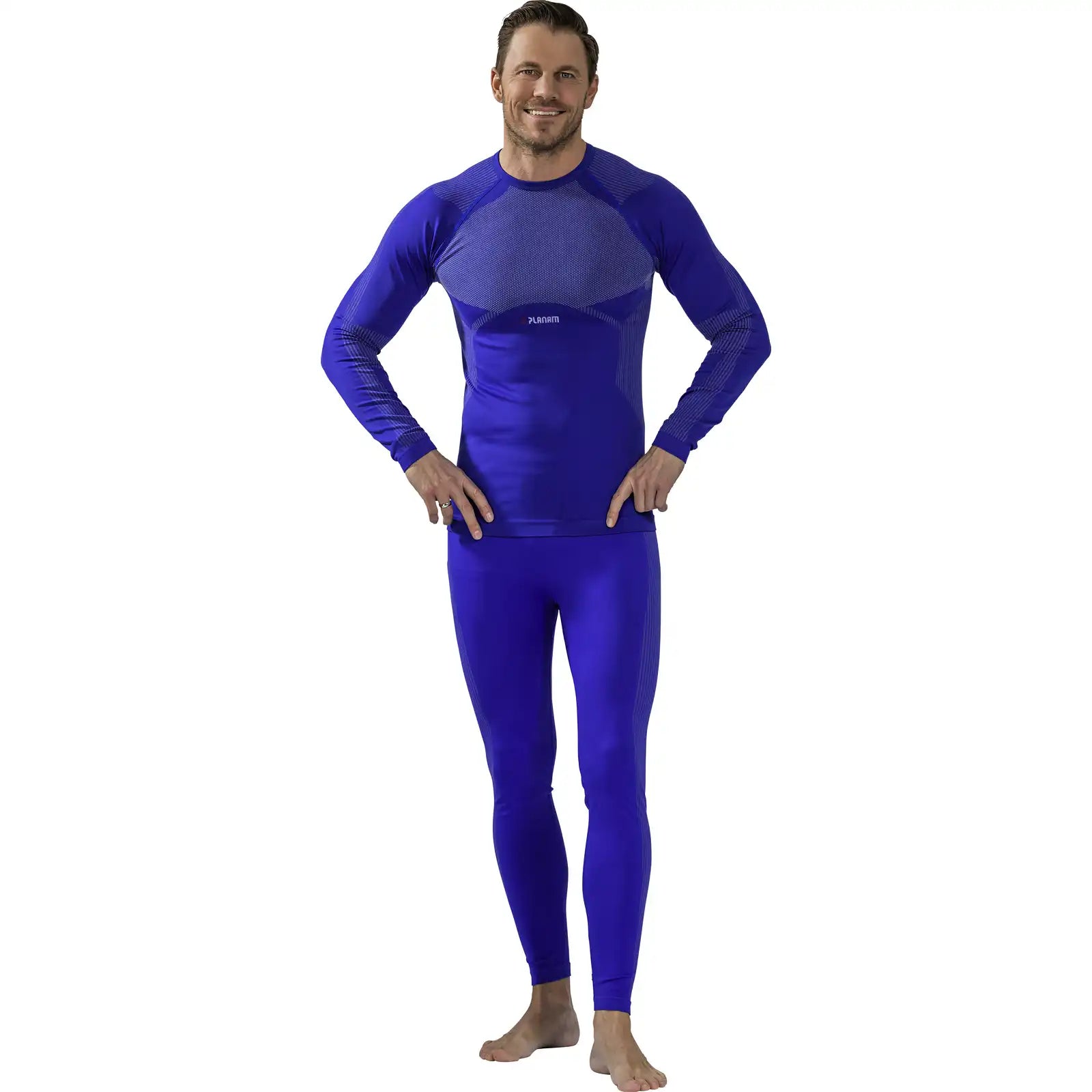 Planam Funktionsunterwäsche Set Fit blau L/XL blau - Produktbild mit Model