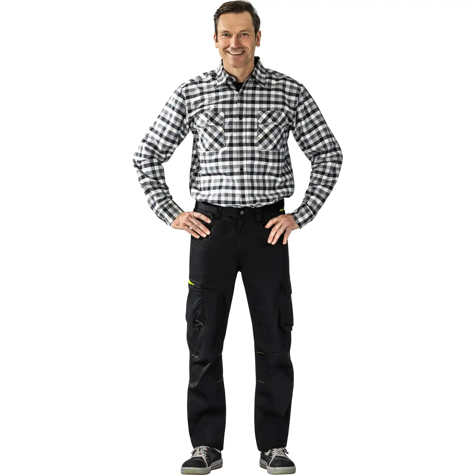 Planam PLANAM Stretchline Bundhose schwarz 102 schwarz - Produktbild mit Model