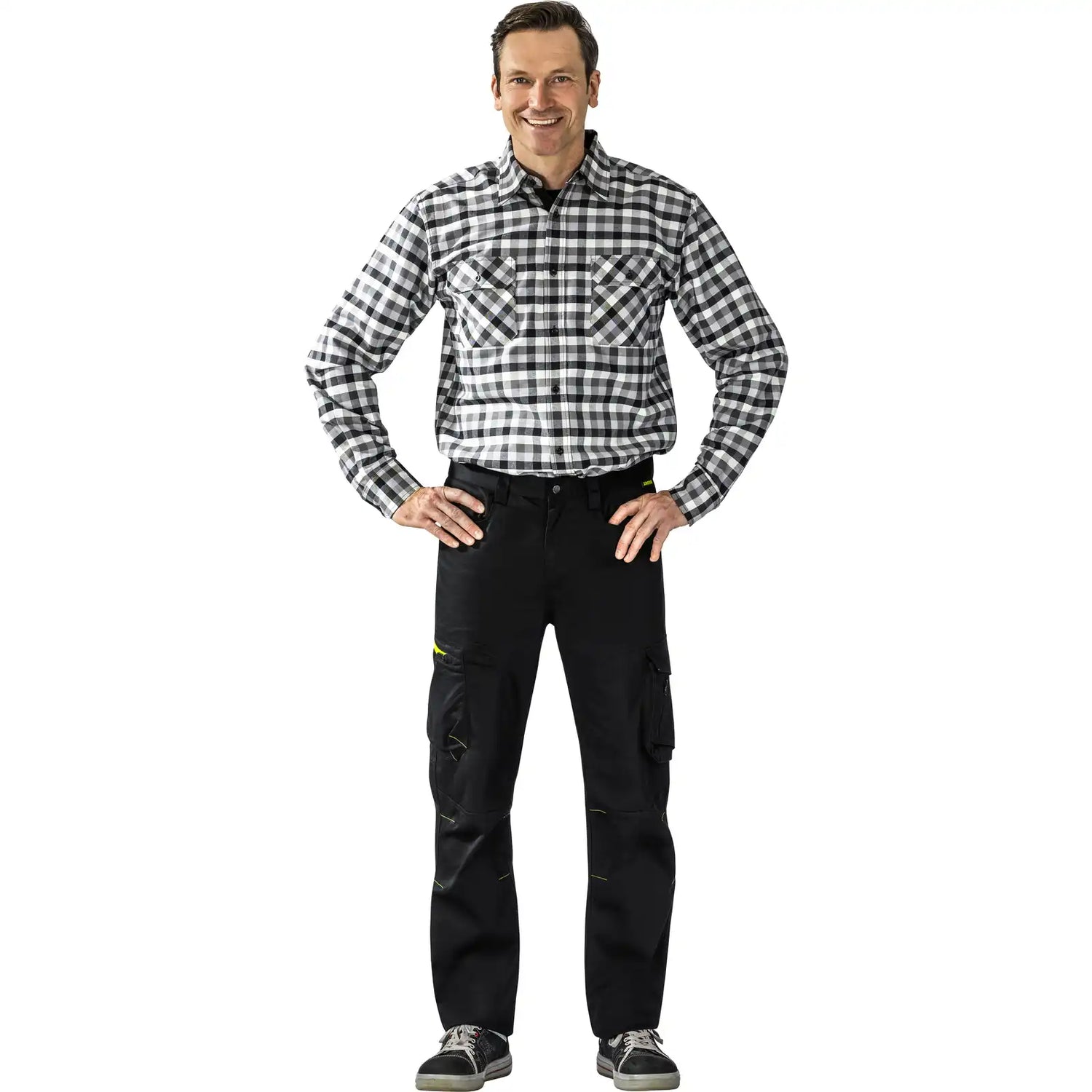 Planam PLANAM Stretchline Bundhose schwarz 102 schwarz - Produktbild mit Model