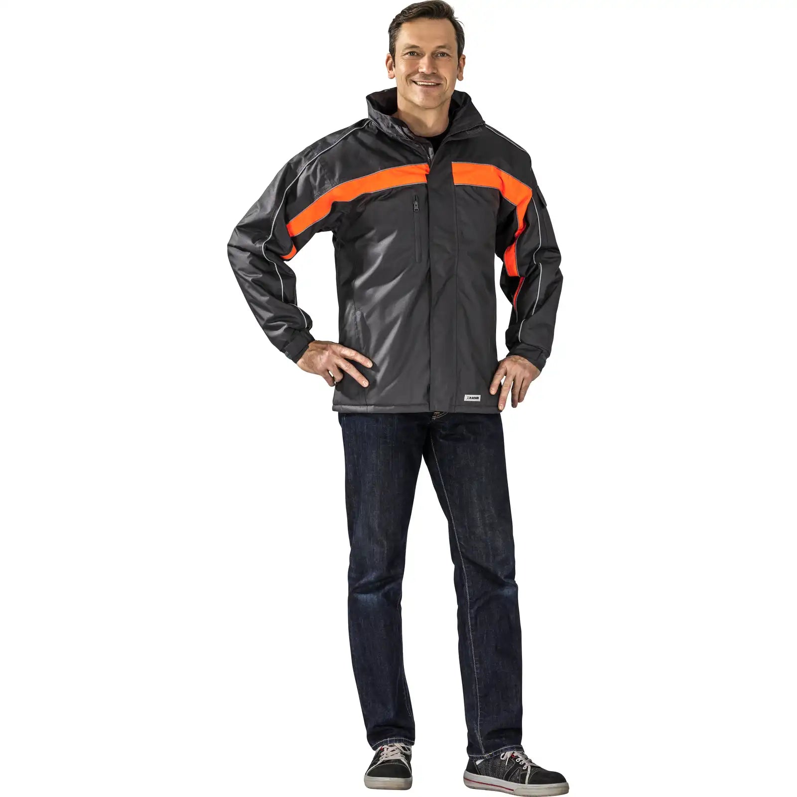 Planam Outdoor Cosmic Jacke anthrazit/orange L anthrazit/orange - Produktbild mit Model