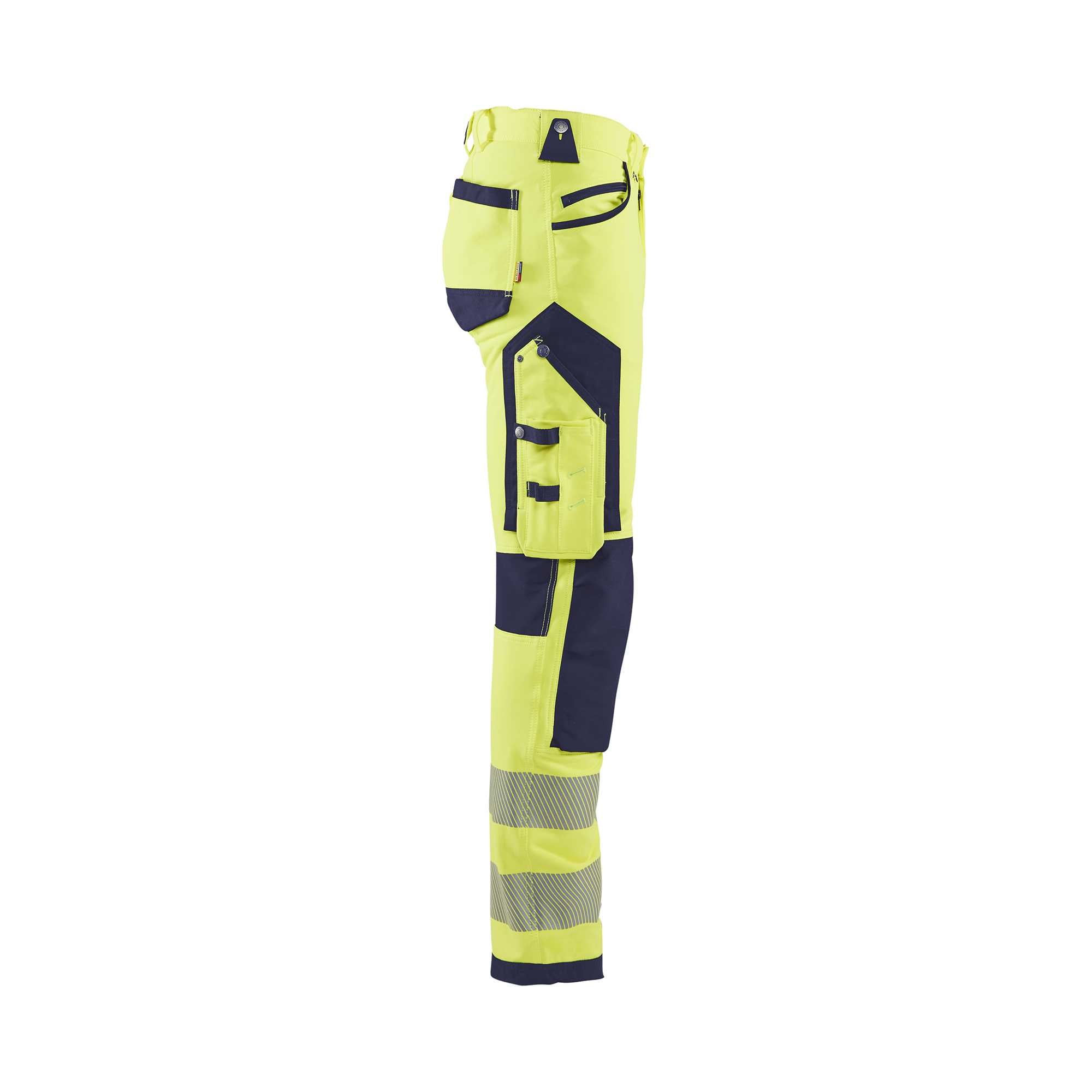BLAKLADER 11971642 | Hi Vis Trousers 4 way stretch Hi Vis Reflective Work Trousers Men - Water Repellent