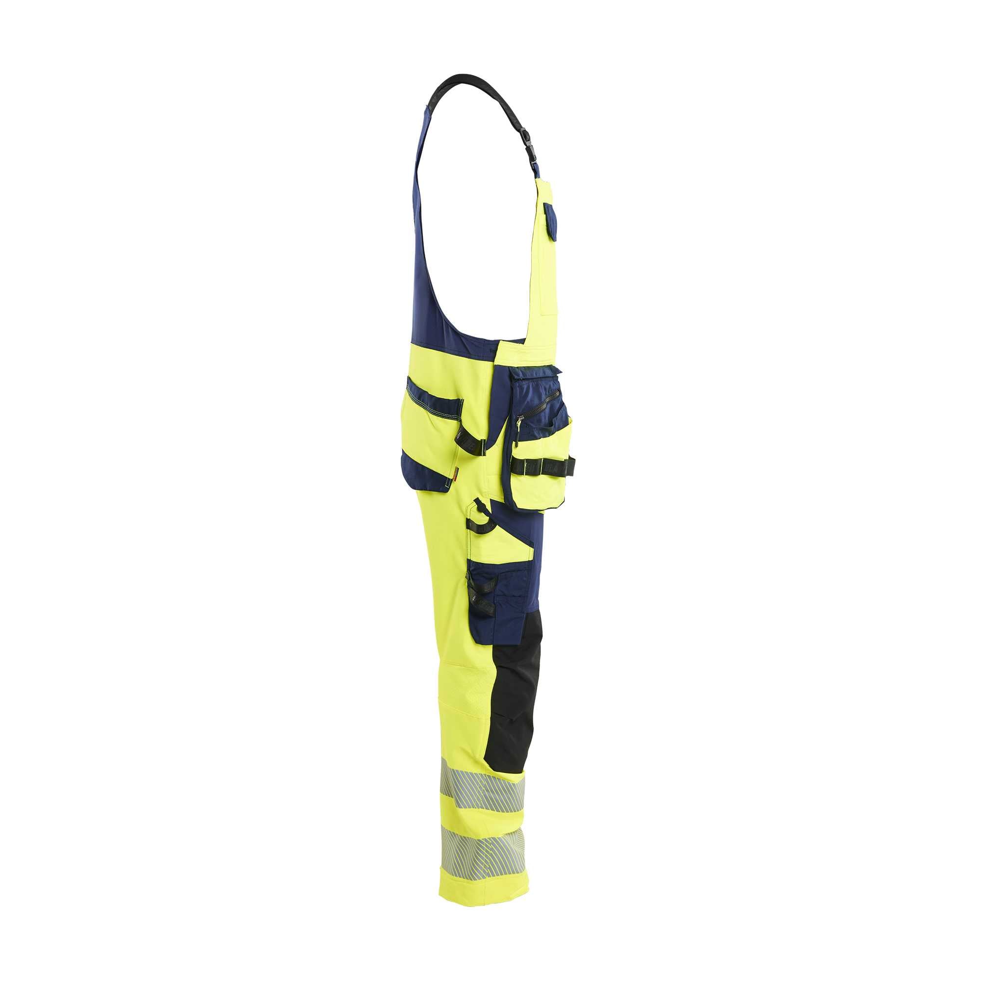 BLAKLADER 26261648 Hi Vis bib overalls 4 way stretch Hi Vis Reflective Work Bib Trousers Men - double weave