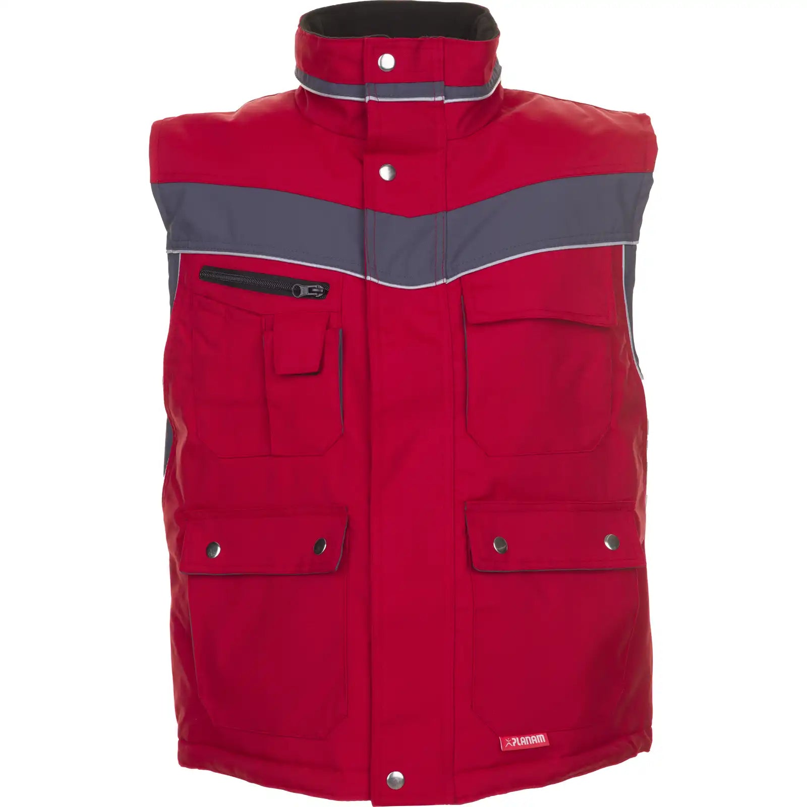Planam Plaline Winterweste rot/schiefer XS rot/schiefer - Vorschaubild