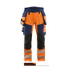 BLAKLADER 11221648 Hi Vis trousers 4 way stretch Hi Vis Reflective Work Trousers Men - double weave