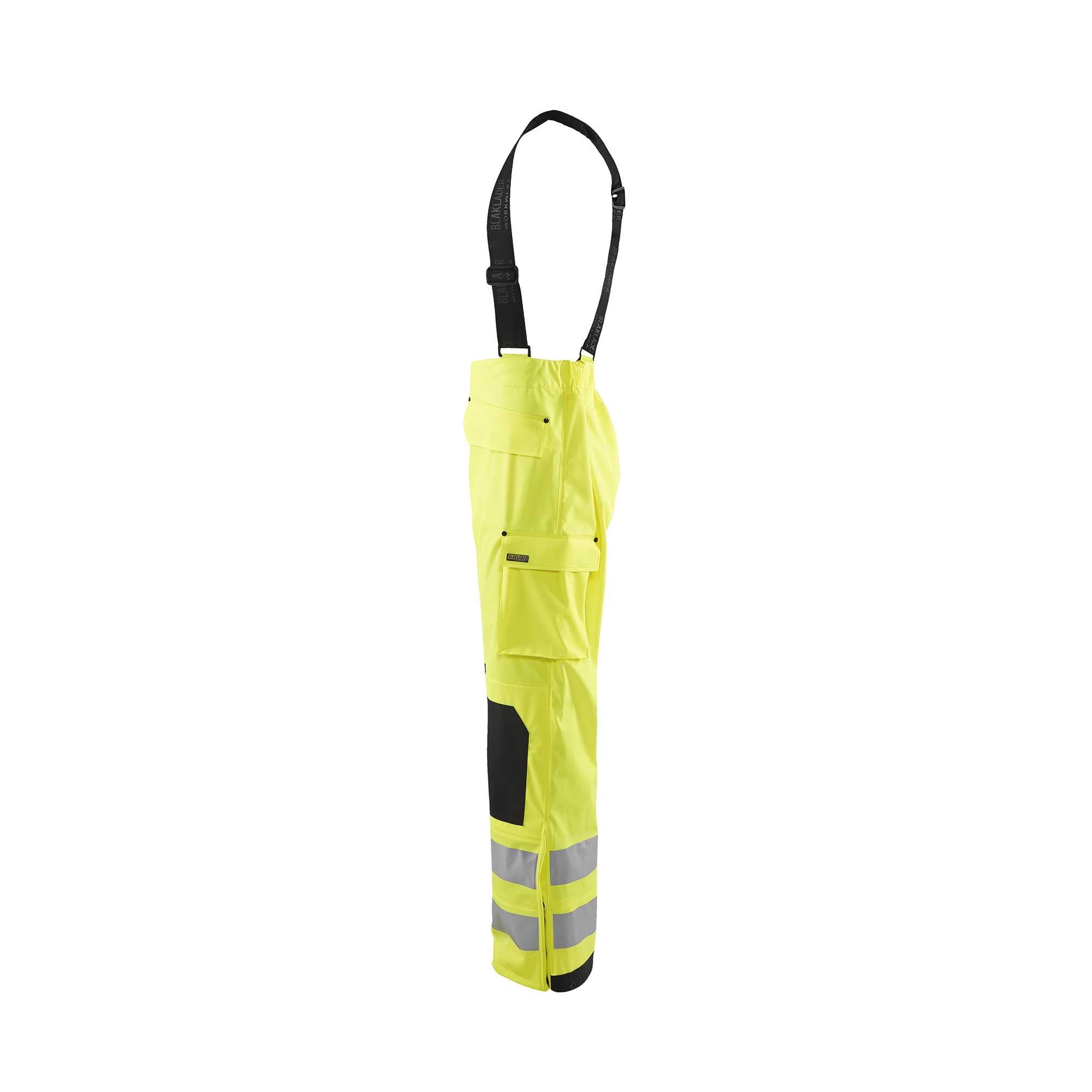 BLAKLADER 13022003 Rain Trousers Hi Vis LEVEL 2 Hi Vis Reflective Work Trousers Men - Waterproof