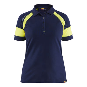 Blaklader BLAKLADER 35291050 Women's Polo Shirt with Hi vis Hi Vis Reflective Short Sleeve Work Polo WOMEN - 60% Cotton - 352910508933