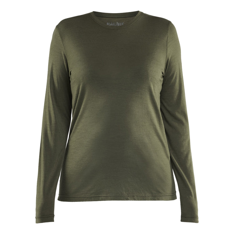Blaklader BLAKLADER 35391743 Women's Long Sleeved Merino Wool T Shirt Long Sleeve Work T-Shirt WOMEN - 85% Merino Wool - 353917434209