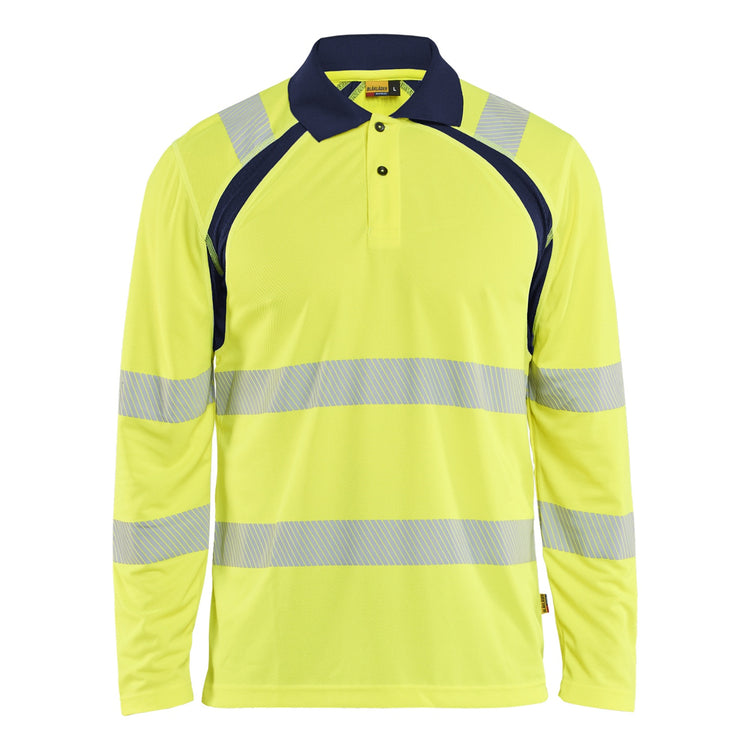Blaklader BLAKLADER 35981013 UV Protected Long Sleeved Polo Shirt Hi Vis Hi Vis Reflective Long Sleeve Work Polo MEN - 100% Polyester - 359810133389