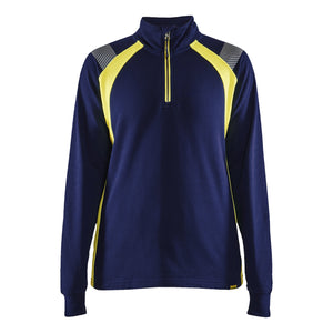 Blaklader BLAKLADER 34031158 Hi Vis Reflective Half-zip Work Sweatshirt WOMEN - 100% Cotton - 340311588933